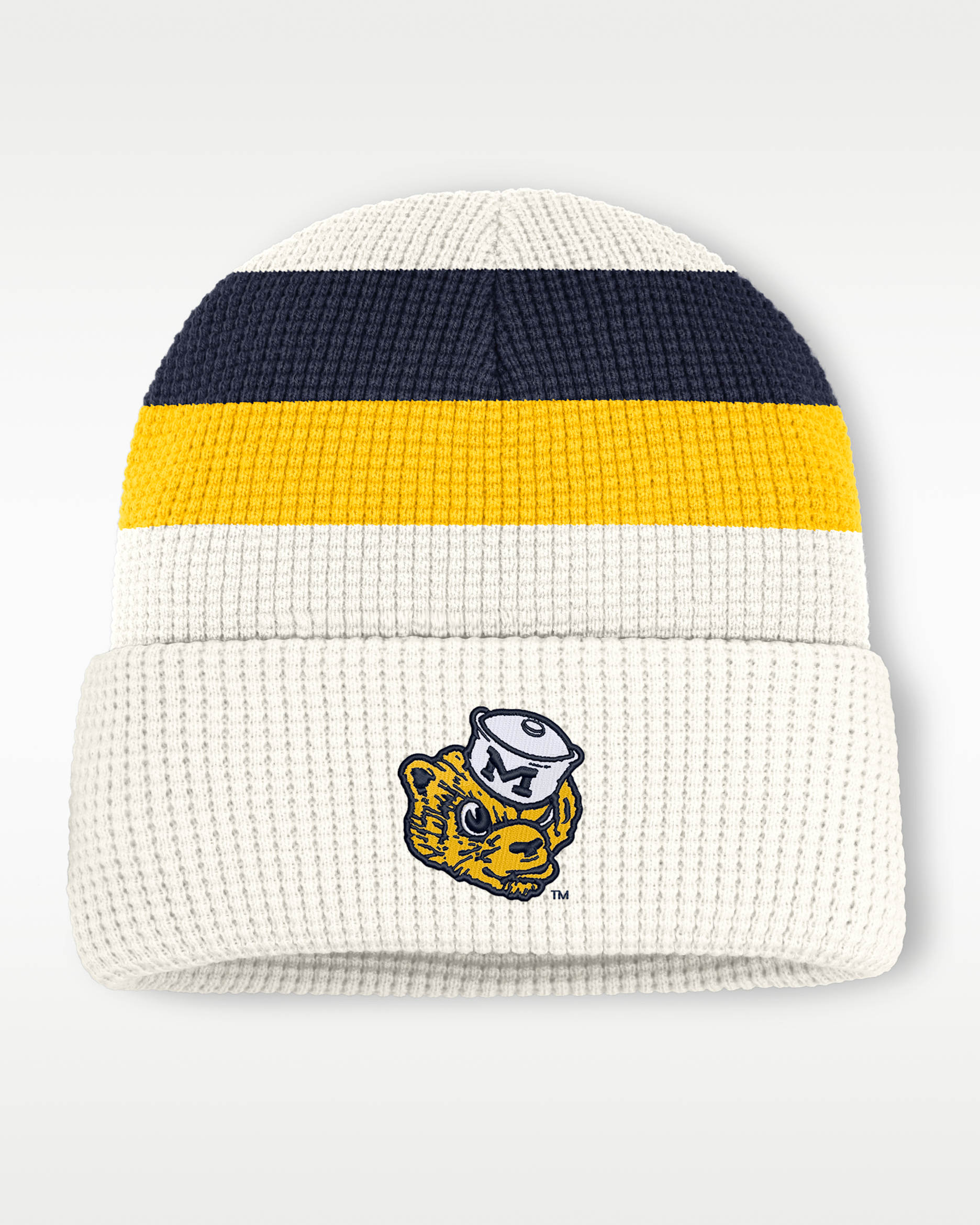 Michigan Men's Nike College Cuffed Beanie - White