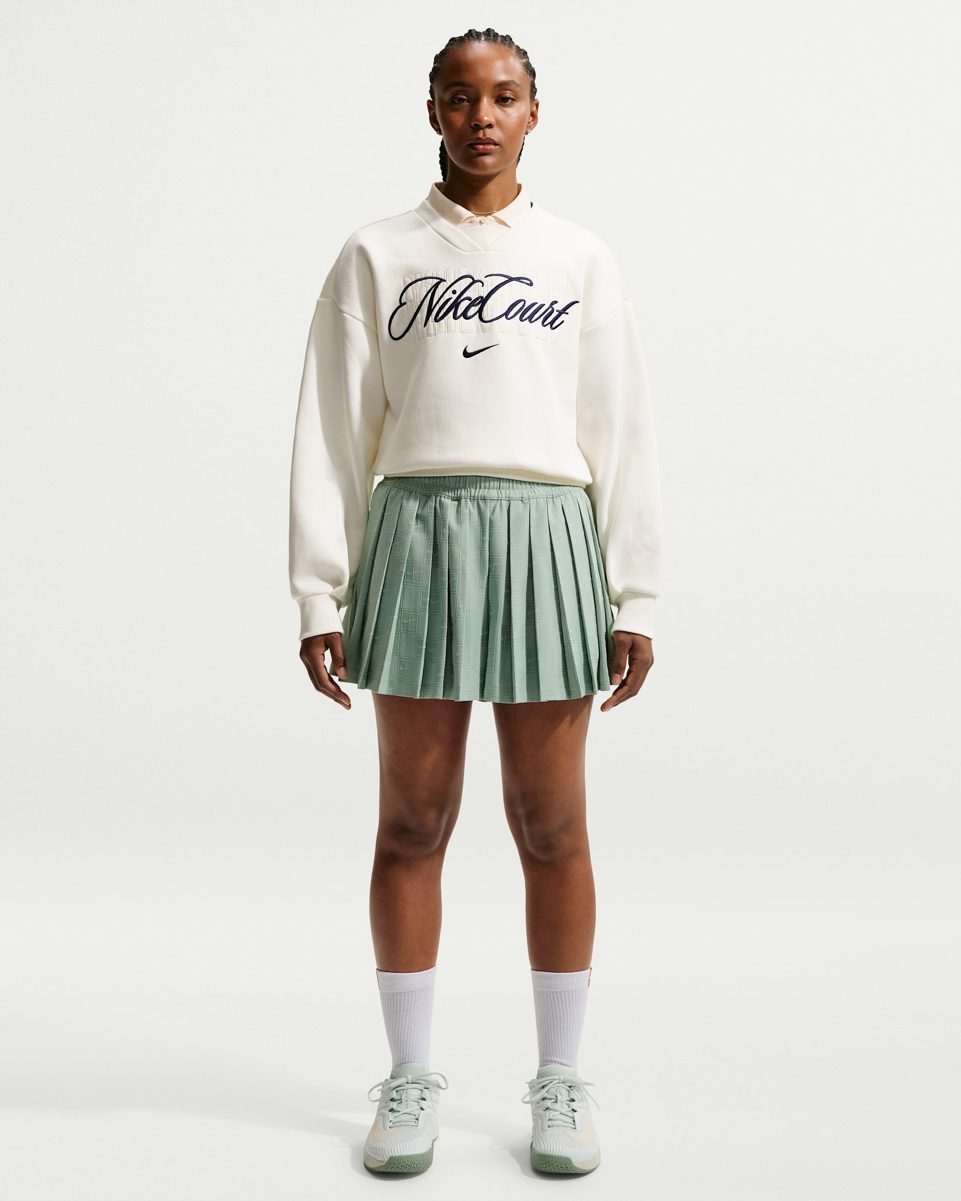 NikeCourt Court Collection Dri-FIT tennisshorts met hoge taille voor dames - Steam