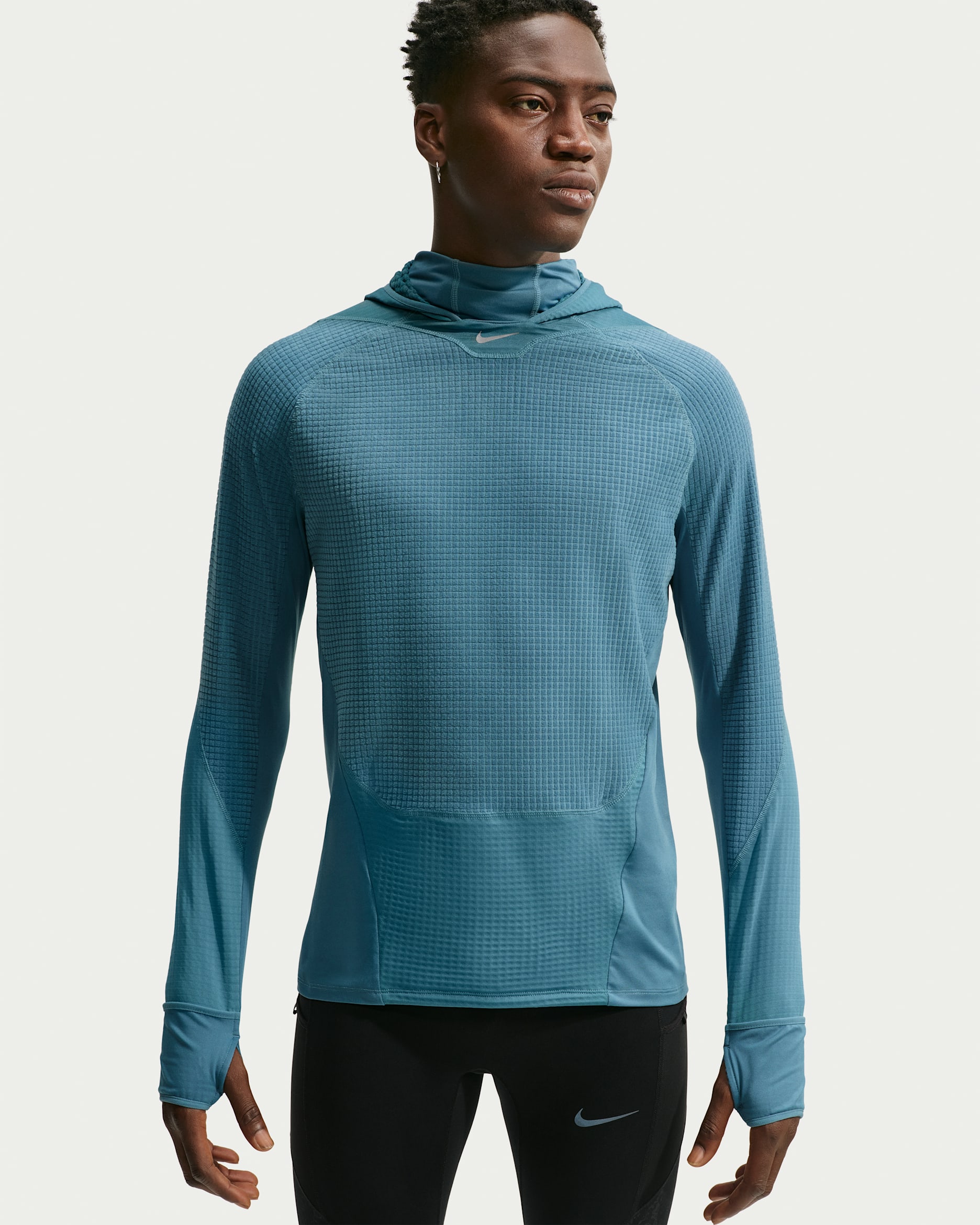Capa intermedia de correr Therma-FIT acondicionada para el invierno para hombre Nike Stride - Azul humeante/Azul humeante/Negro