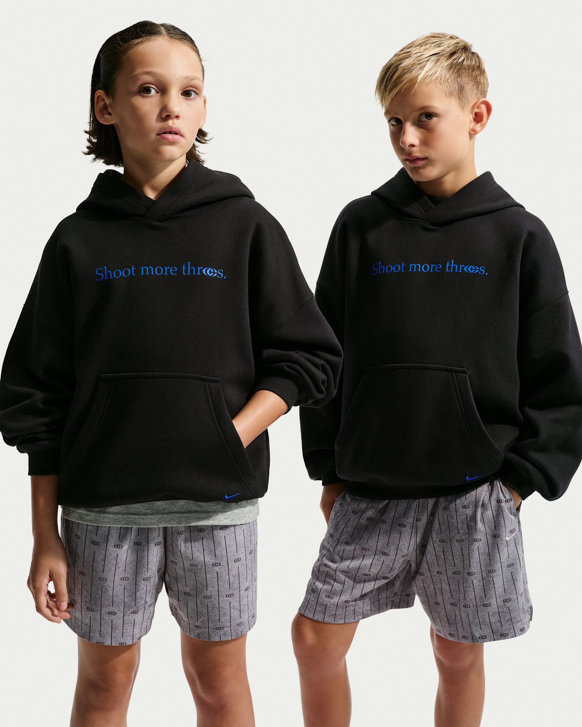 Caitlin Clark Big Kids' Club Fleece Oversized Hoodie - Black/Hyper Royal