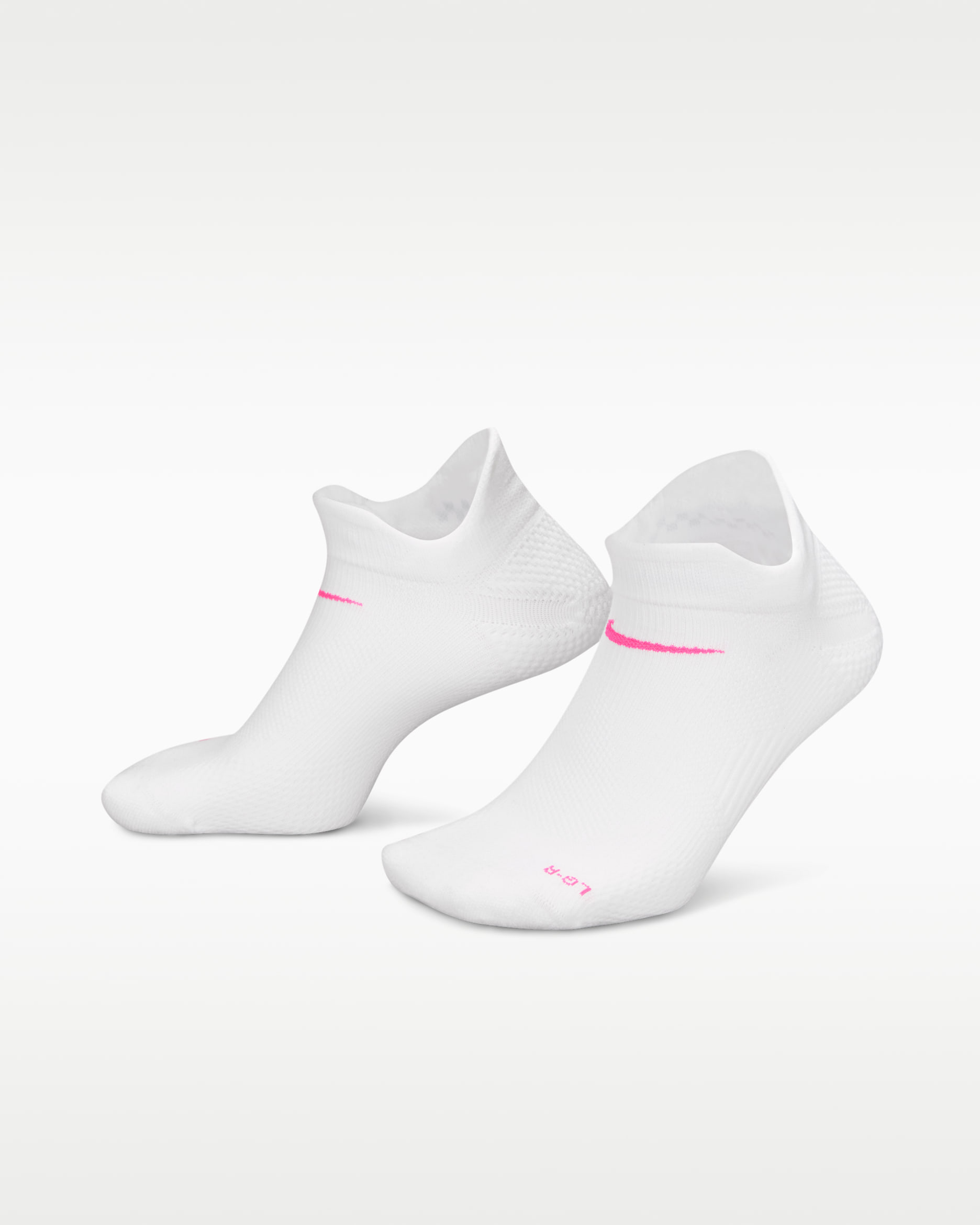 Calcetines invisibles (1 par) Nike Running Lightweight - Blanco/Negro/Platino puro/Hiperrosa