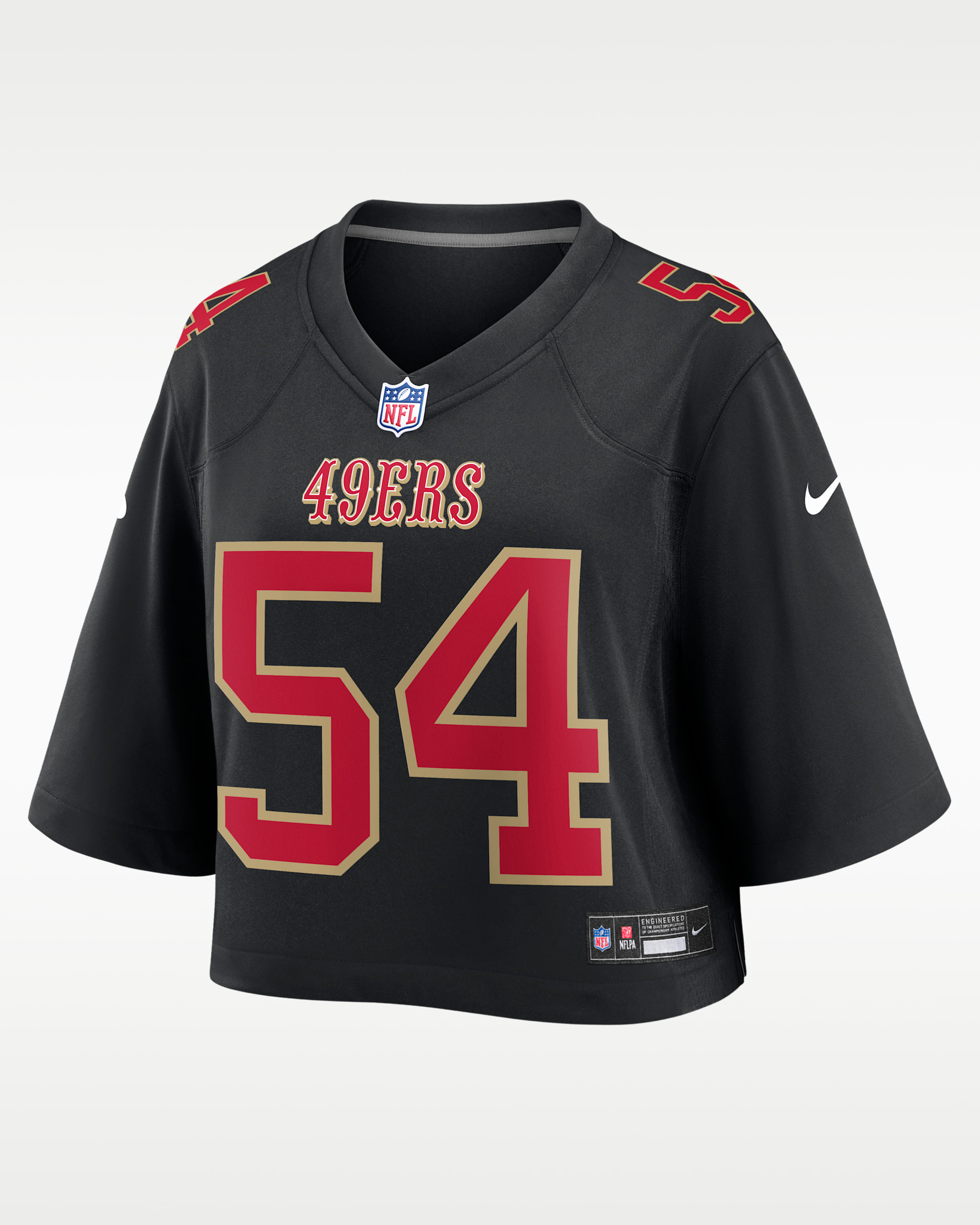 Fred Warner San Francisco 49ers Women's Nike NFL Cropped Tundra Game Jersey - Black