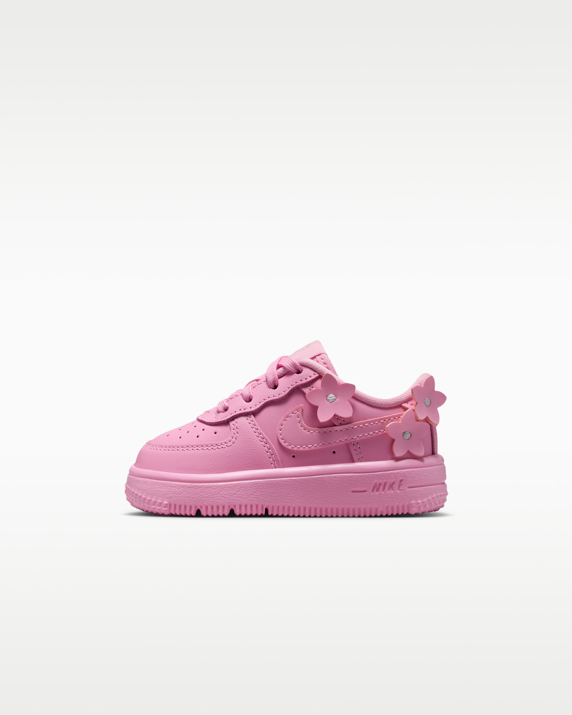 Nike Force 1 Baby/Toddler Shoes - Pink Rise/Pink Foam/Metallic Silver/Pink Rise