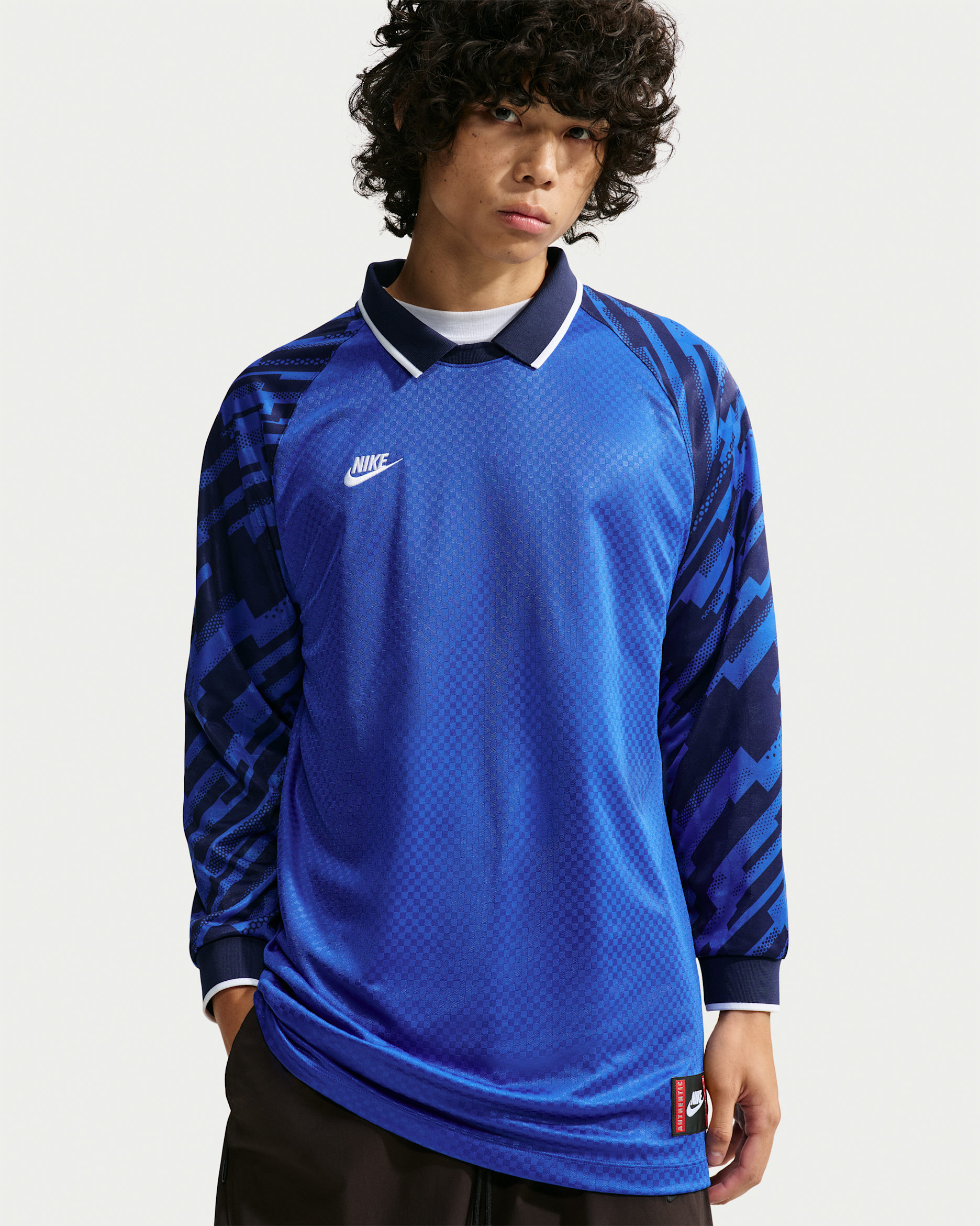 Nike Premier Men's Dri-FIT Long-Sleeve Soccer Jersey - Hyper Royal/Midnight Navy/Midnight Navy/White
