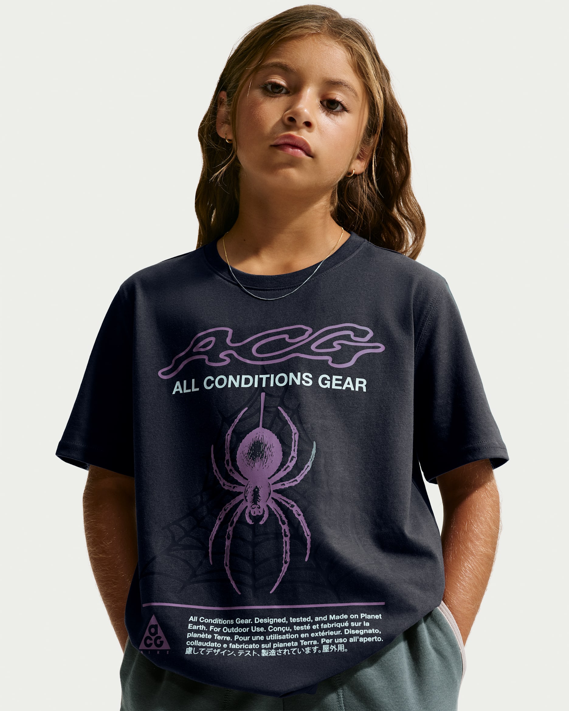 ACG Big Kids' Dri-FIT Spider Peak T-Shirt - Gridiron