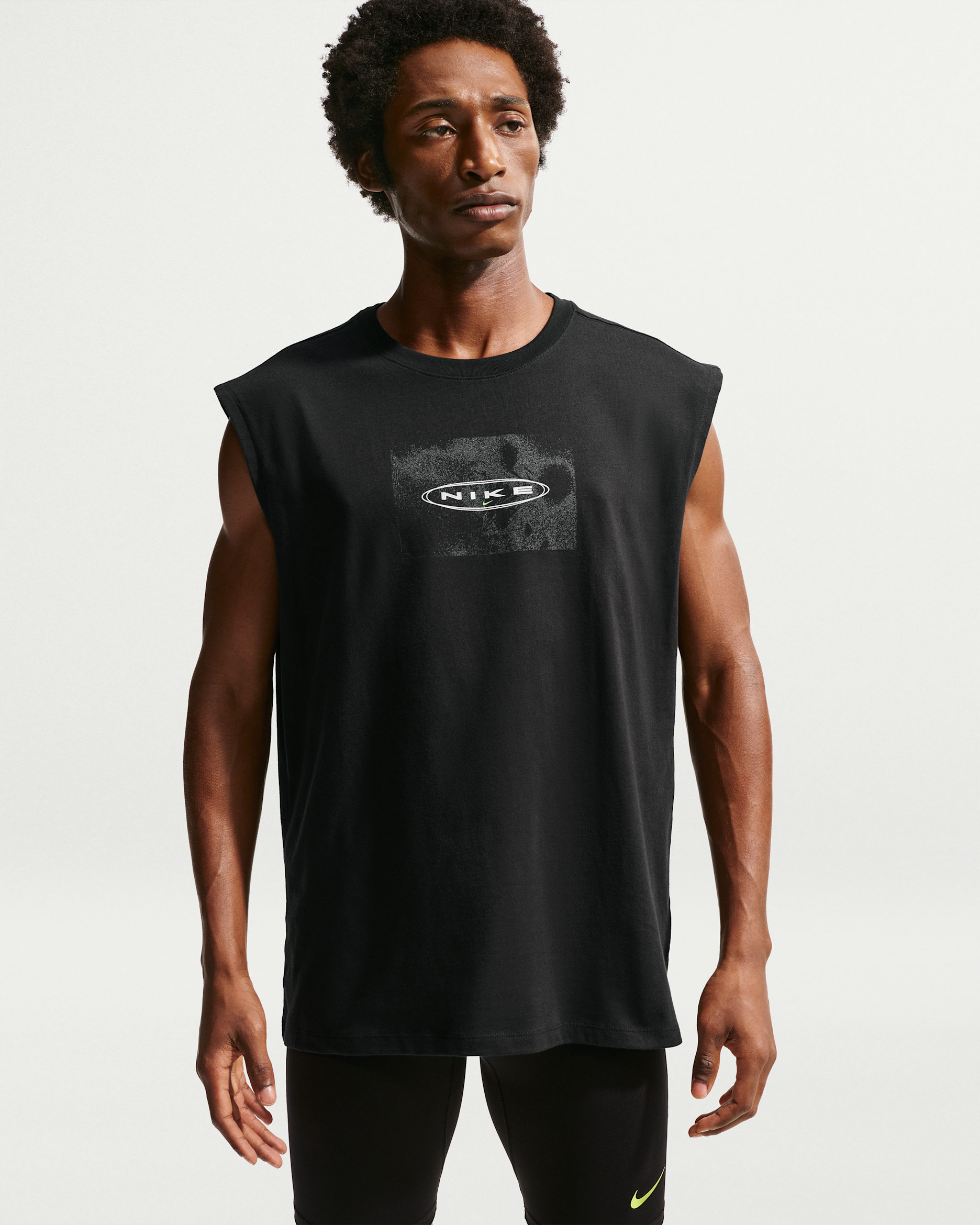 Nike Men's Loose Sleeveless Running T-Shirt - Black