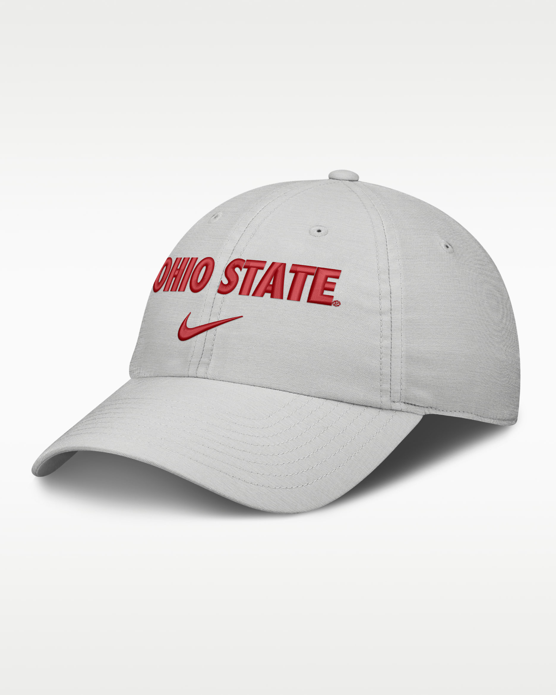 Ohio State Sideline Club Practice Men's Nike College Adjustable Hat - Photon Dust