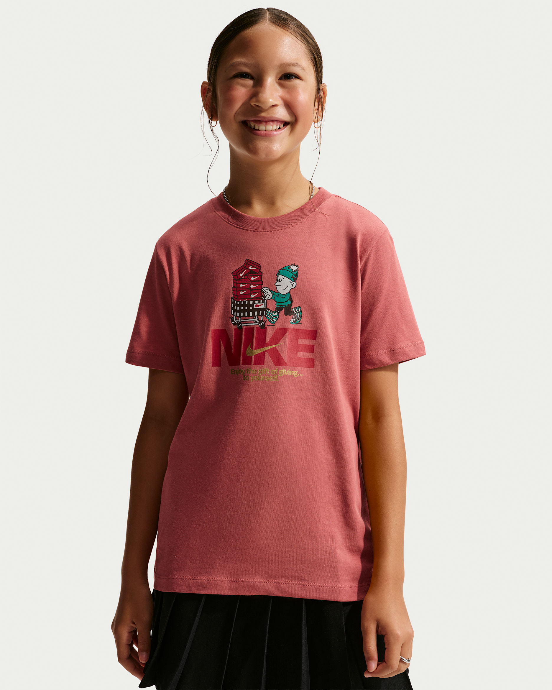 Playera para niños talla grande Nike Sportswear - Secuoya claro