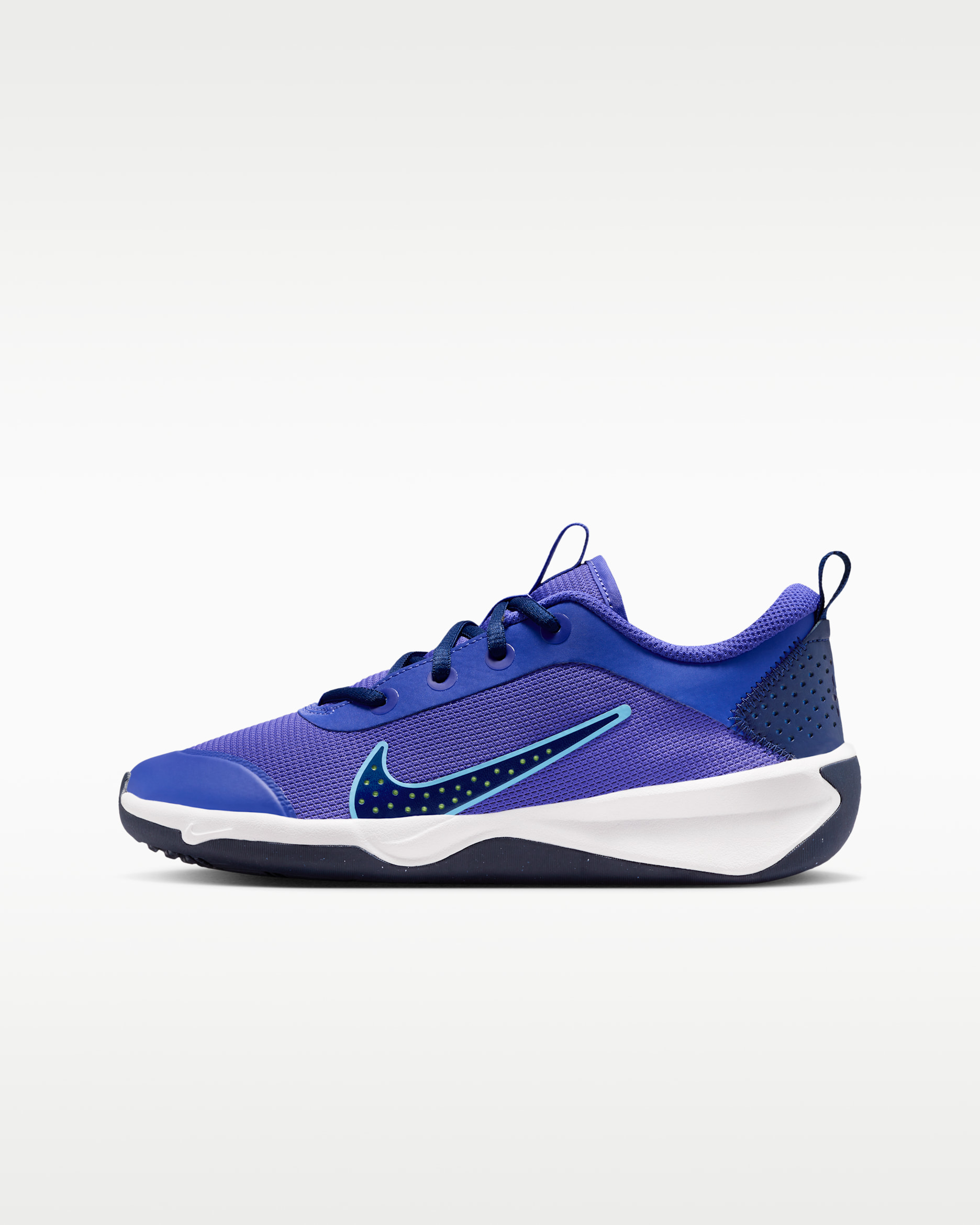 Nike Omni Multi-Court Big Kids' Indoor Court Shoes - Persian Violet/Blue Void/Volt/University Blue