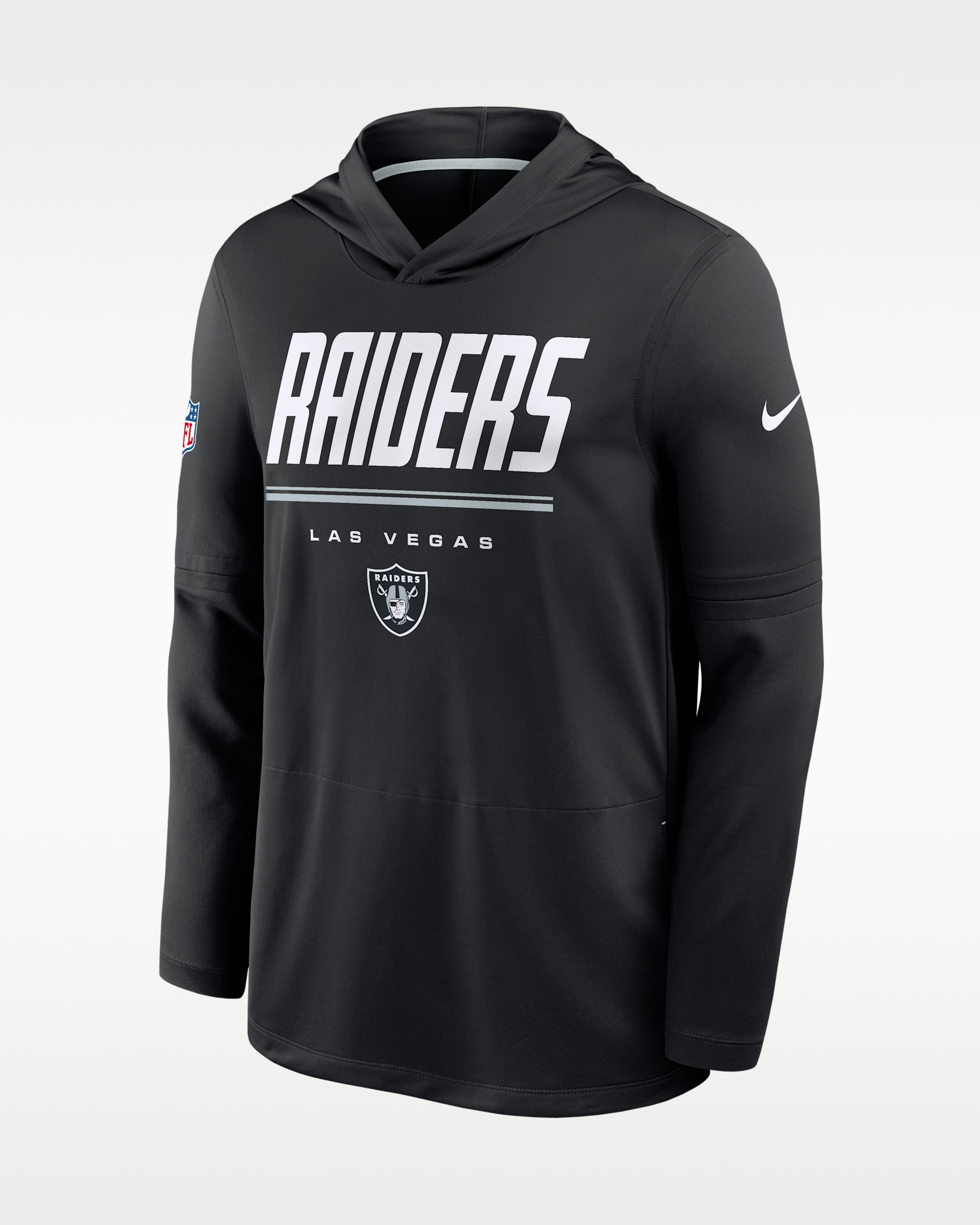 Las Vegas Raiders Sideline Men's Nike Dri-FIT NFL Long-Sleeve Hooded Top - Black
