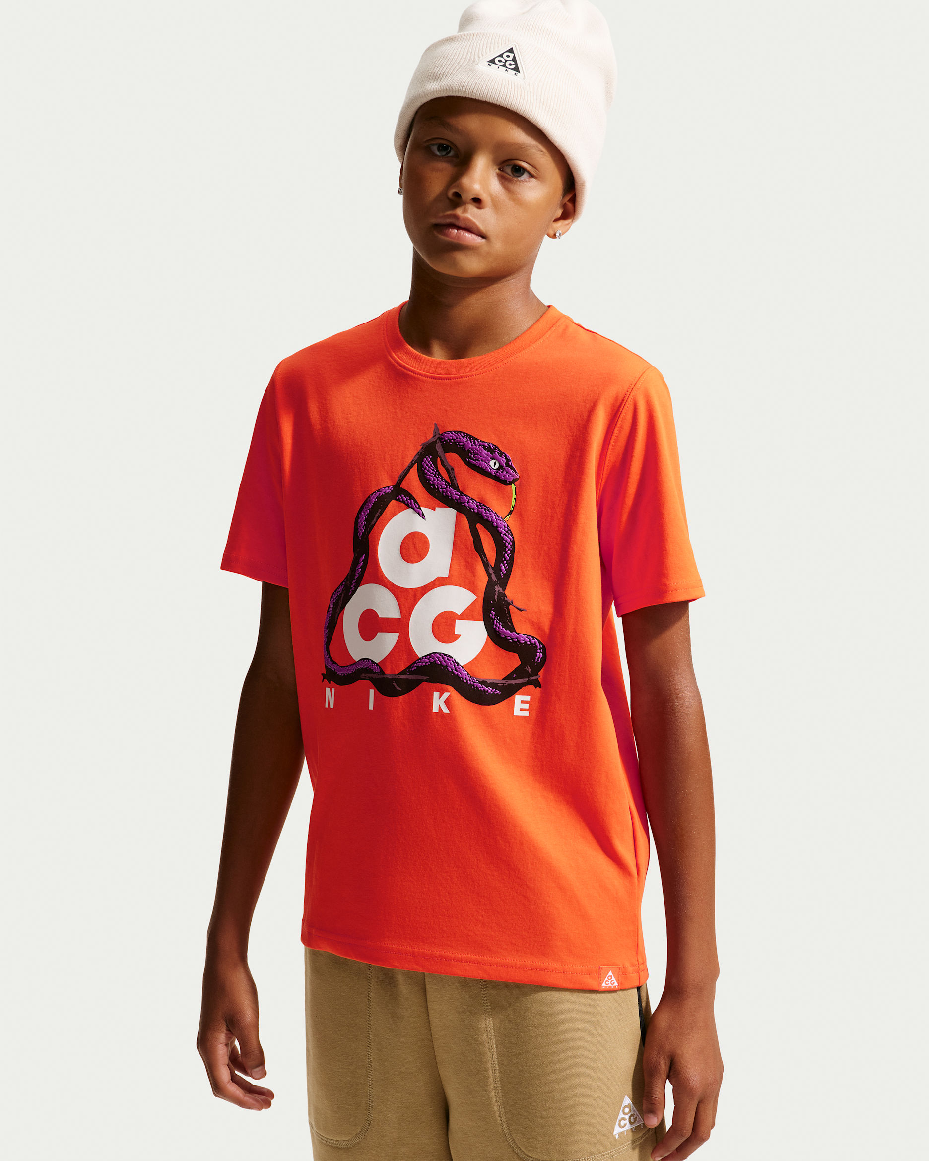 ACG Big Kids' Dri-FIT Snake T-Shirt - Safety Orange