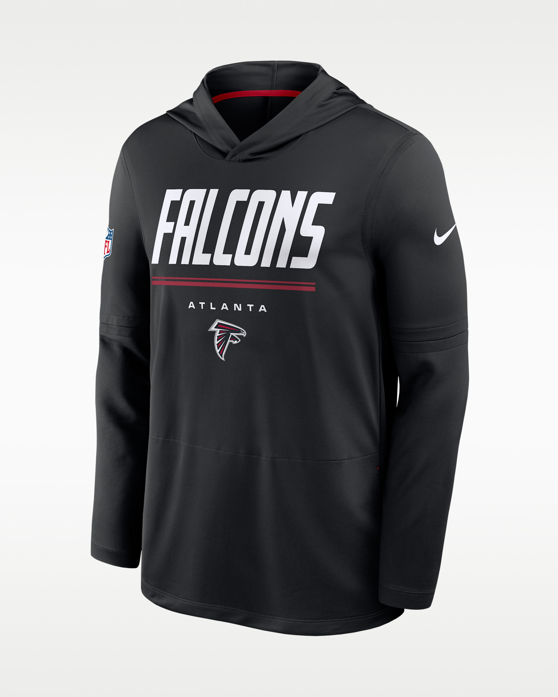 Atlanta Falcons Sideline Men's Nike Dri-FIT NFL Long-Sleeve Hooded Top - Black