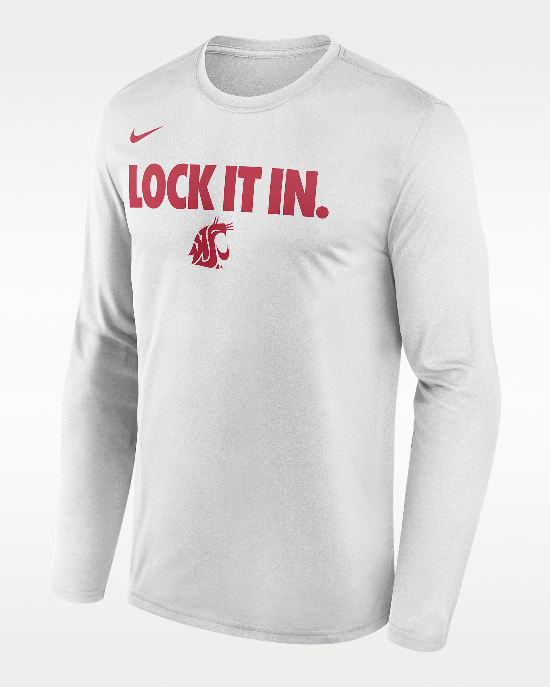 Playera de manga larga universitaria Nike Dri-FIT para hombre Washington State 2026 On-Court Bench - Blanco