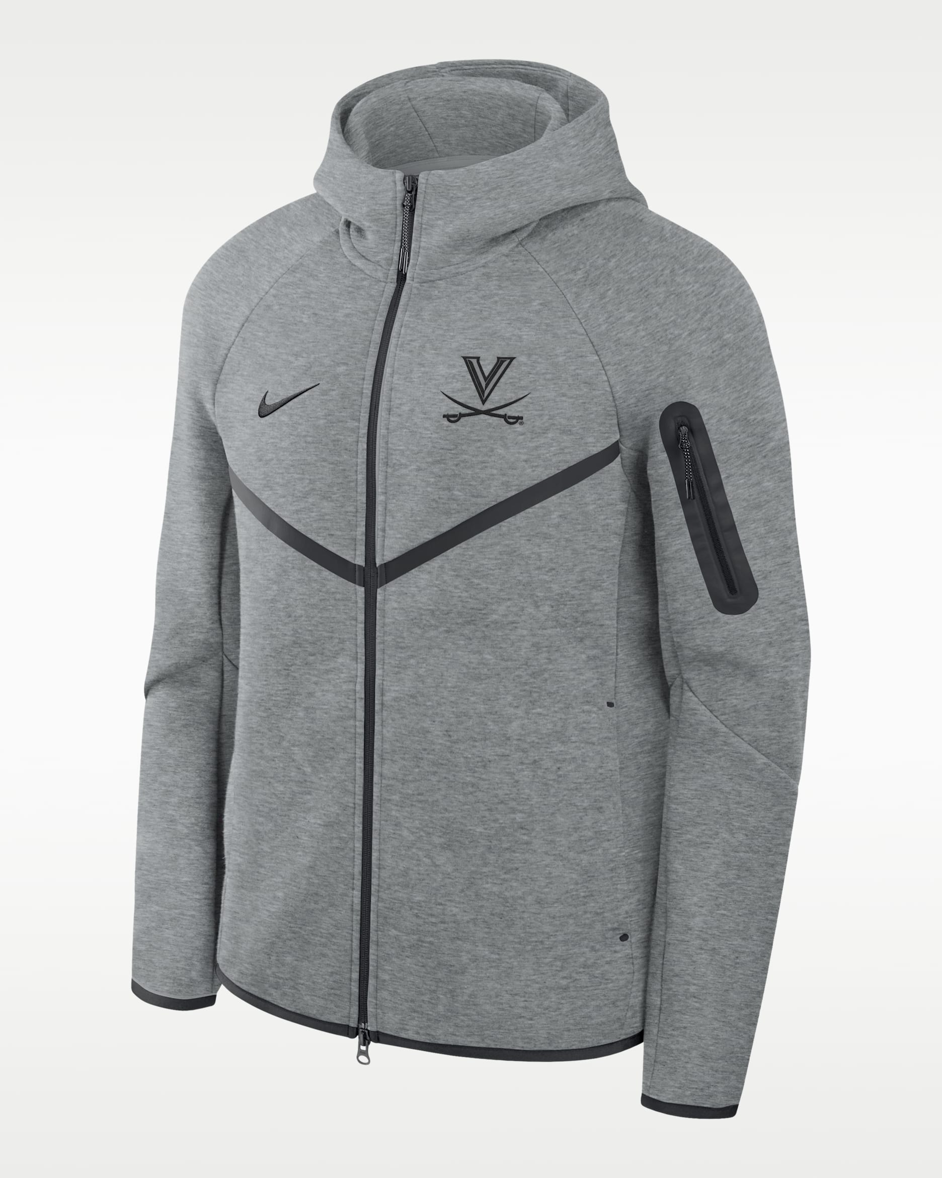 Virginia Cavaliers Tech Men's Nike Basketball Fleece Full-Zip Hoodie - Grey