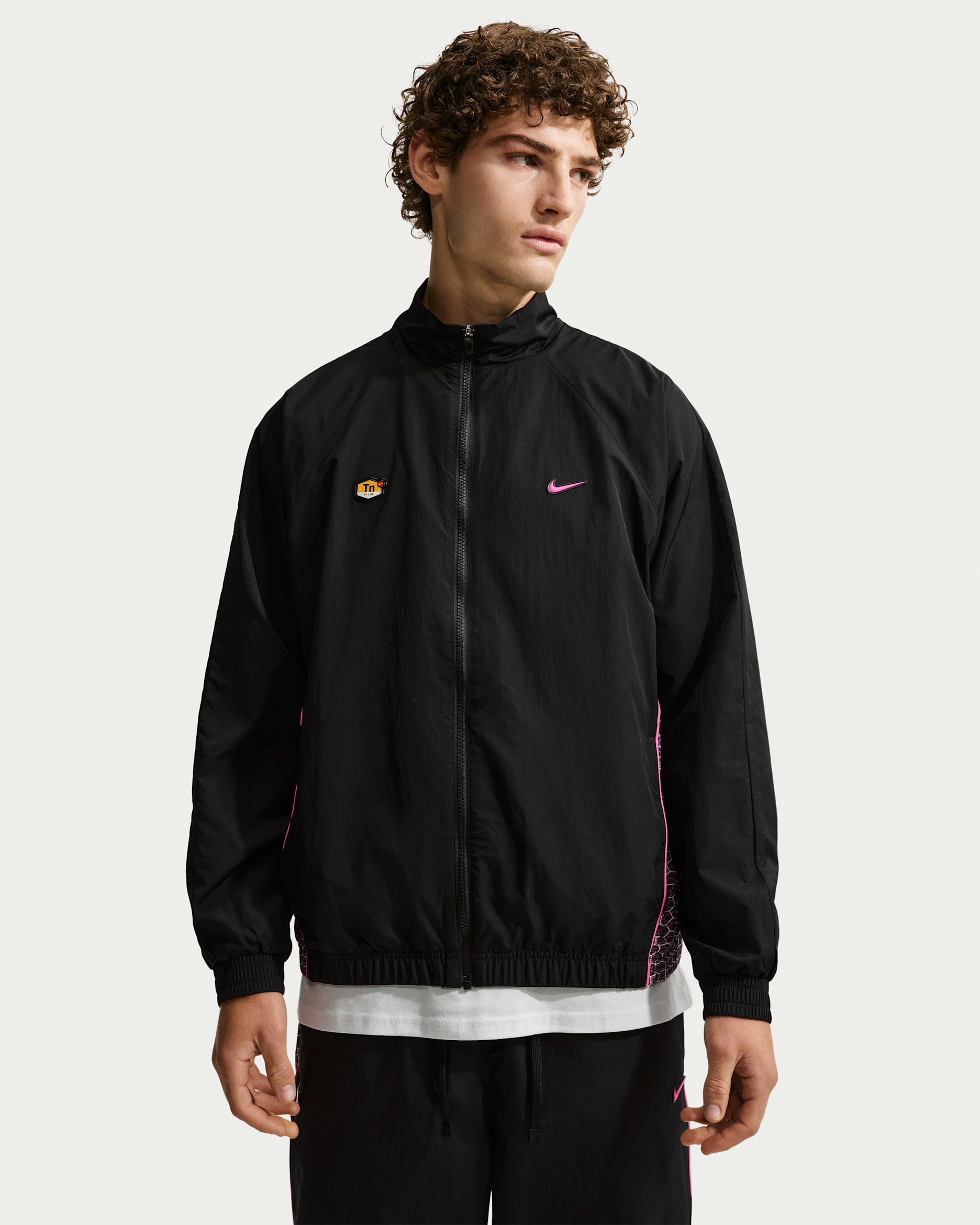 Nike Sportswear Dokuma Erkek Antrenman Ceketi - Siyah/Siyah/Pinksicle