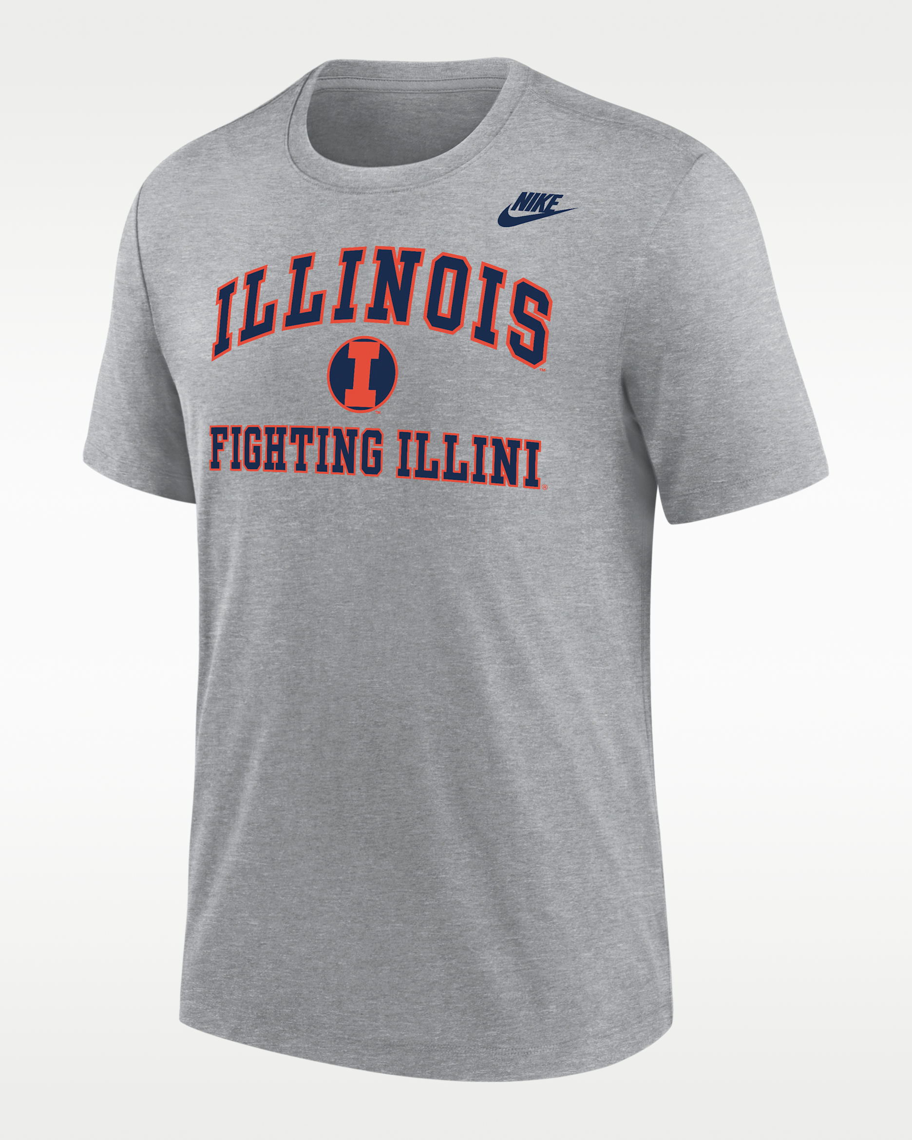 Illinois Fighting Illini Men's Nike Football Tri-Blend T-Shirt - Dark Grey Heather