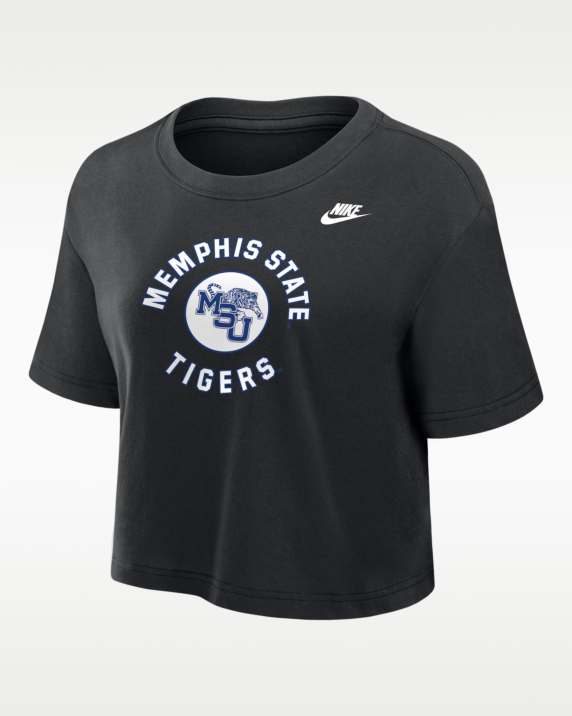 Memphis Tigers Women's Nike Dri-FIT Cropped T-Shirt - Black