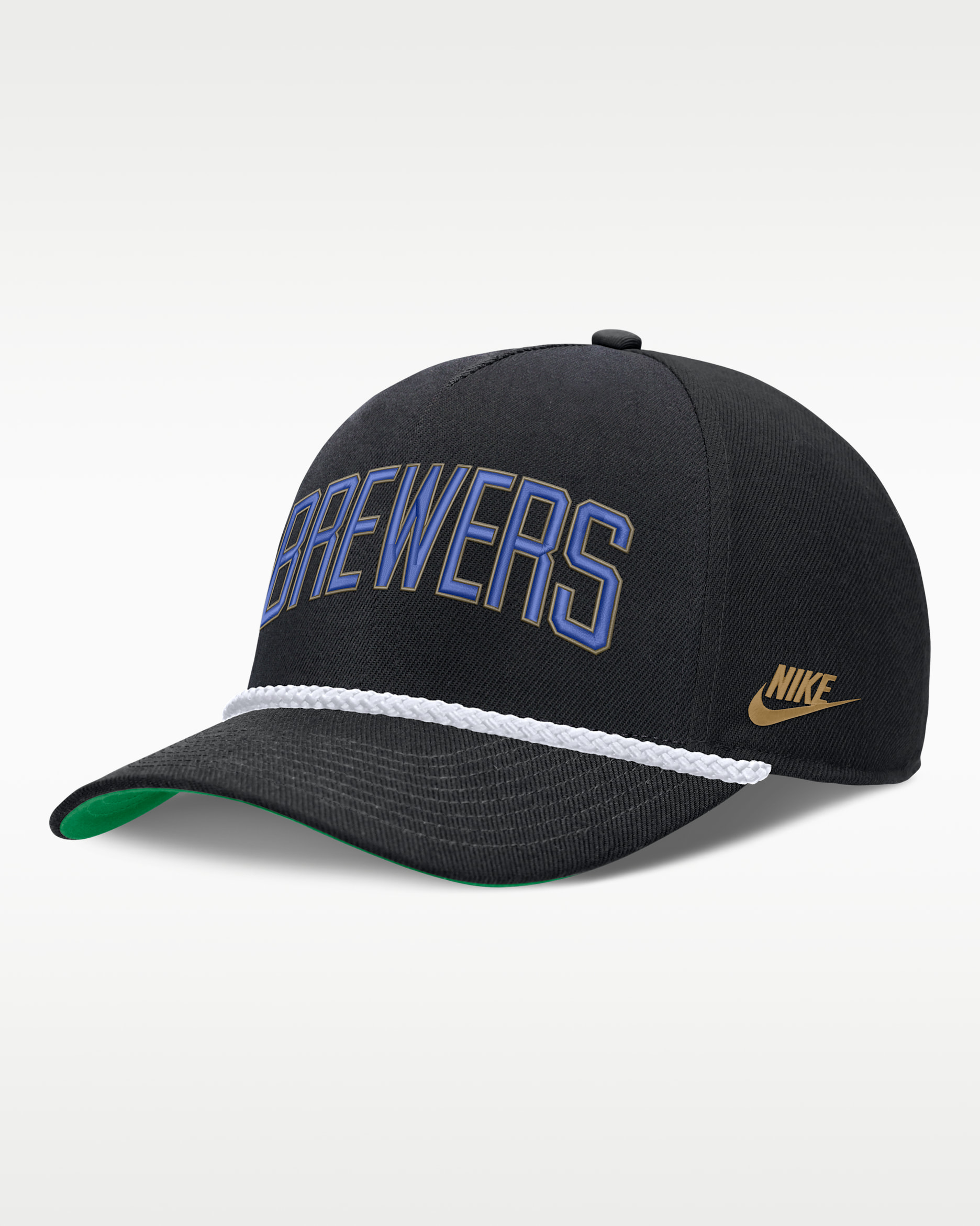 Gorra Nike de la MLB ajustable para hombre Milwaukee Brewers Rise - Negro