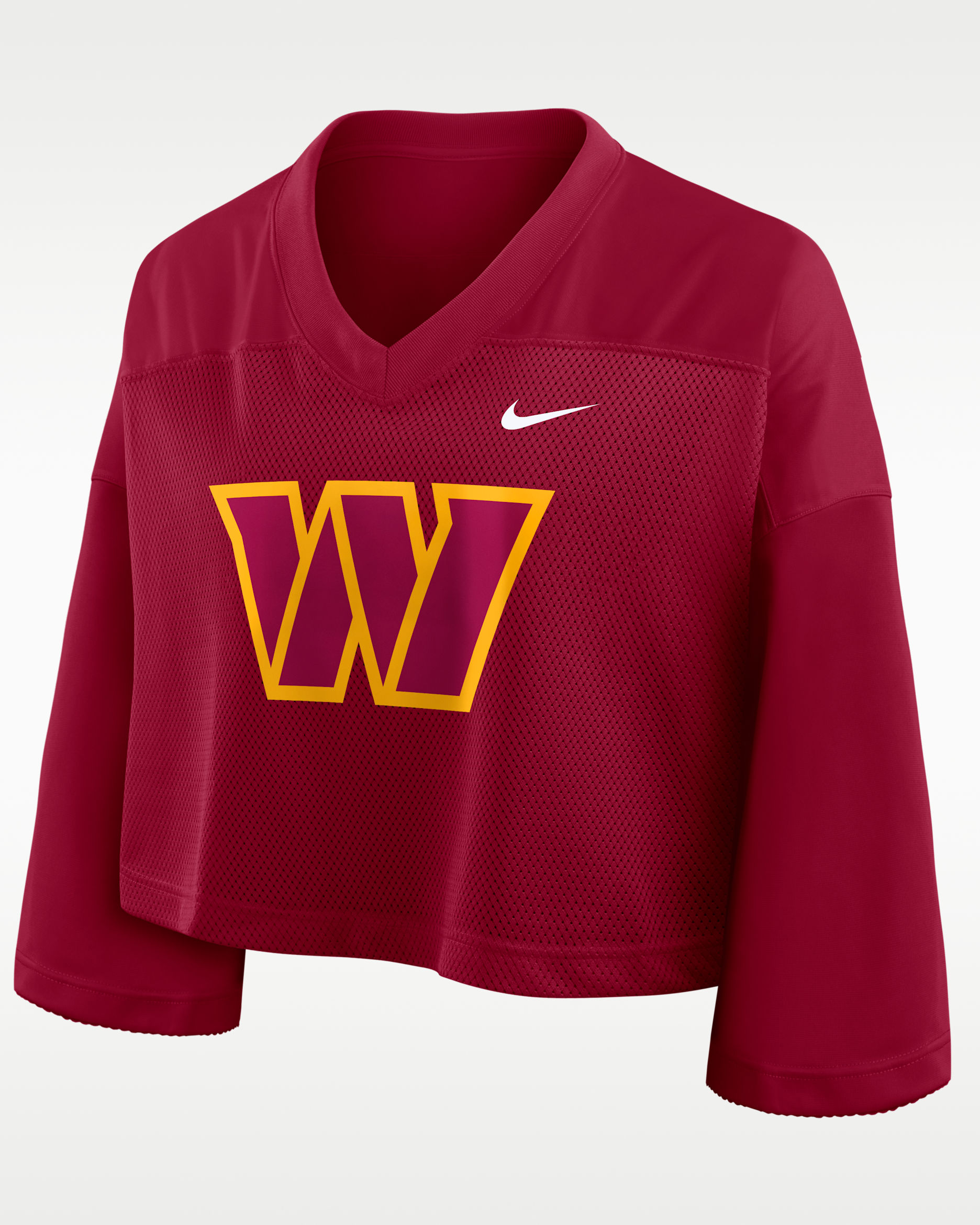 Jersey cropped Nike Dri-FIT de la NFL para mujer Washington Commanders Rewind Fashion - Burdeos