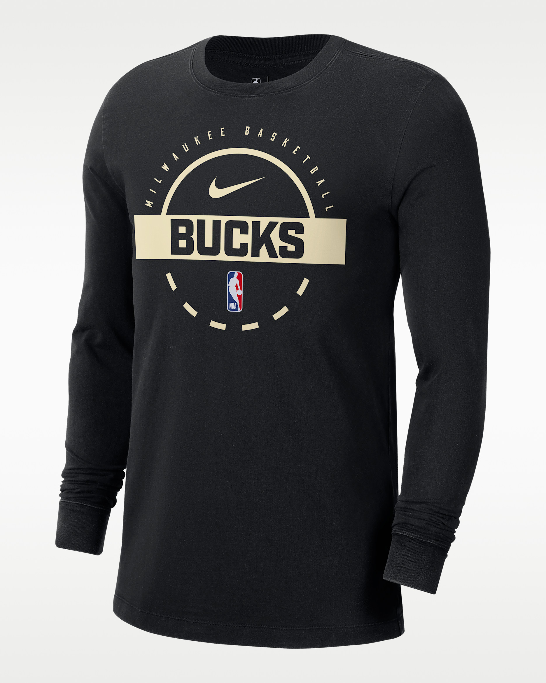 Milwaukee Bucks Men's Nike NBA Practice Long-Sleeve T-Shirt - Black