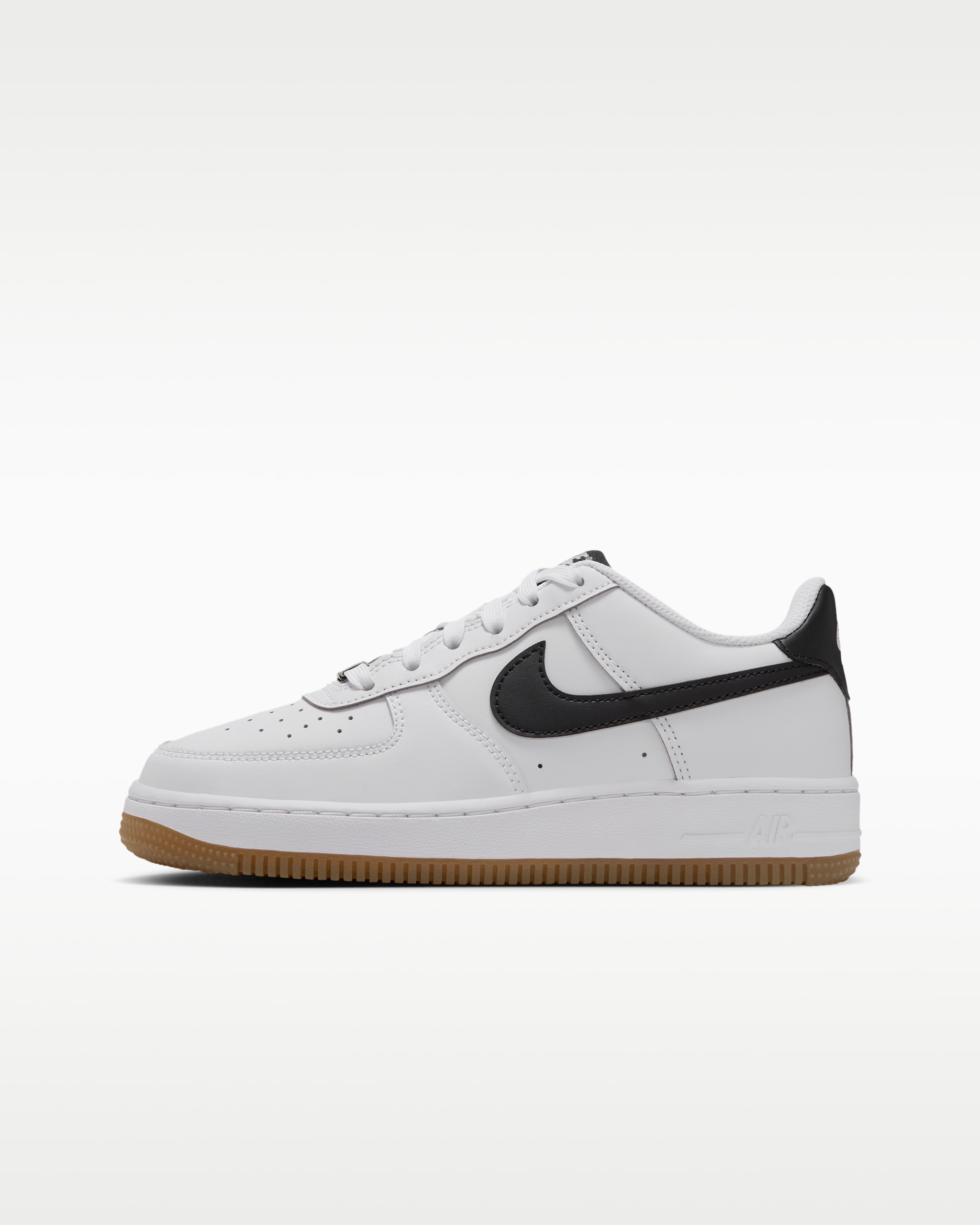 Tenis para niños grandes Nike Air Force 1 - Blanco/Marrón claro goma/Negro