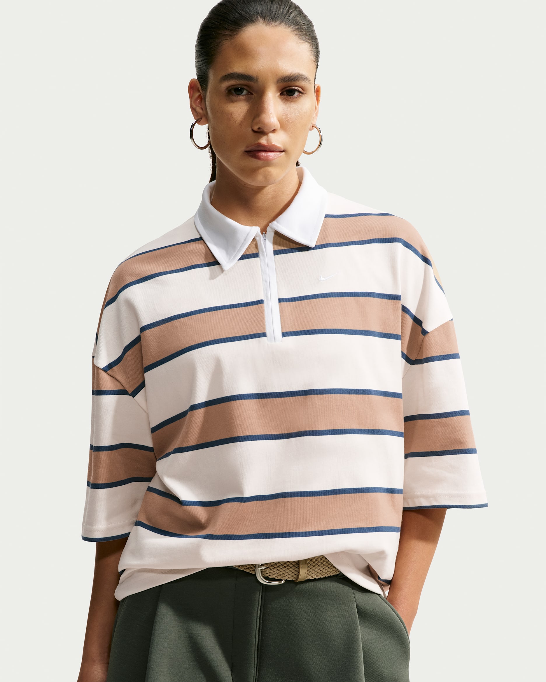 Nike Sportswear Polo - Mujer - Pale Ivory/Hemp/Thunder Blue