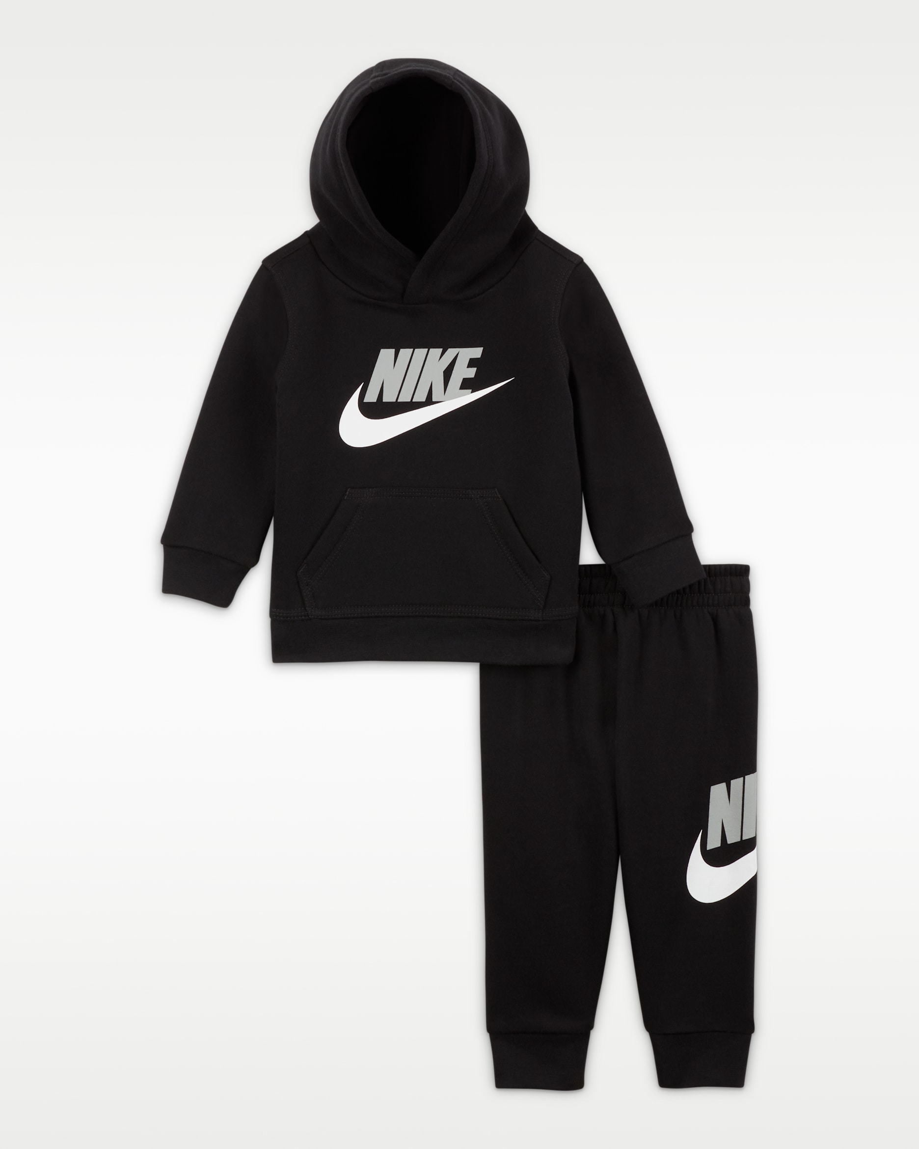 Zestaw bluza z kapturem i spodnie dla niemowląt (12–24 M) Nike Sportswear Club Fleece - Czerń/Light Smoke Grey