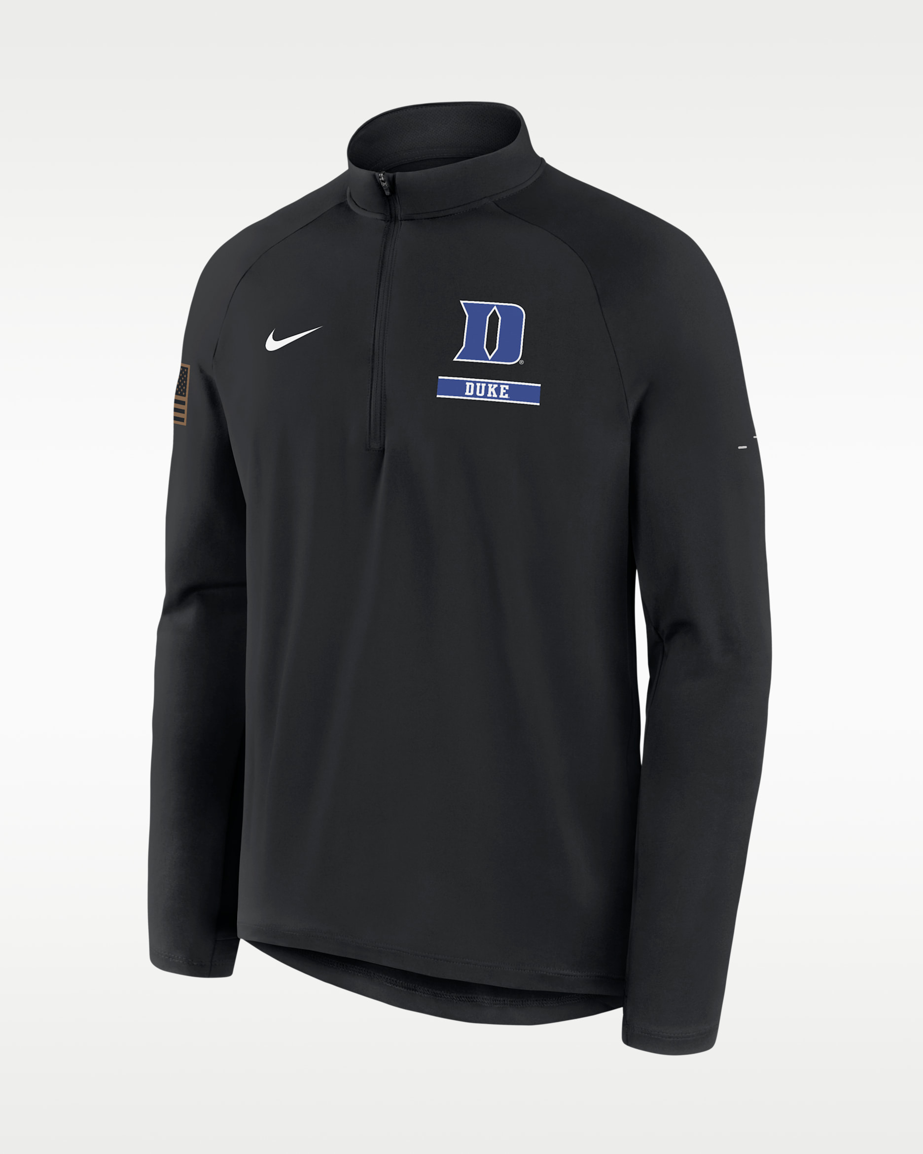 Duke 2026 Military Appreciation Stride Men's Nike Dri-FIT College 1/2-Zip Long-Sleeve Top - Black