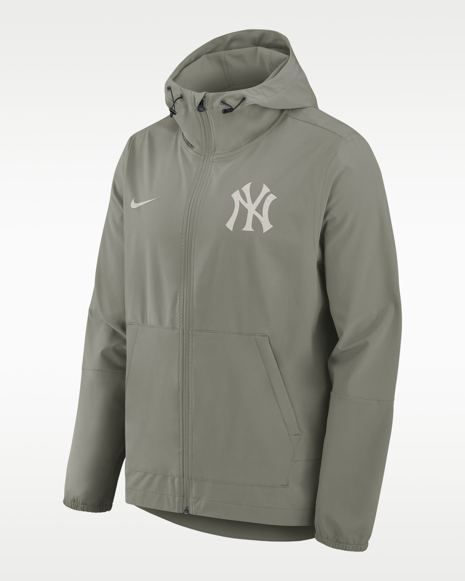 New York Yankees Unlimited Packable Men's Nike MLB Full-Zip Hooded Jacket - Grey