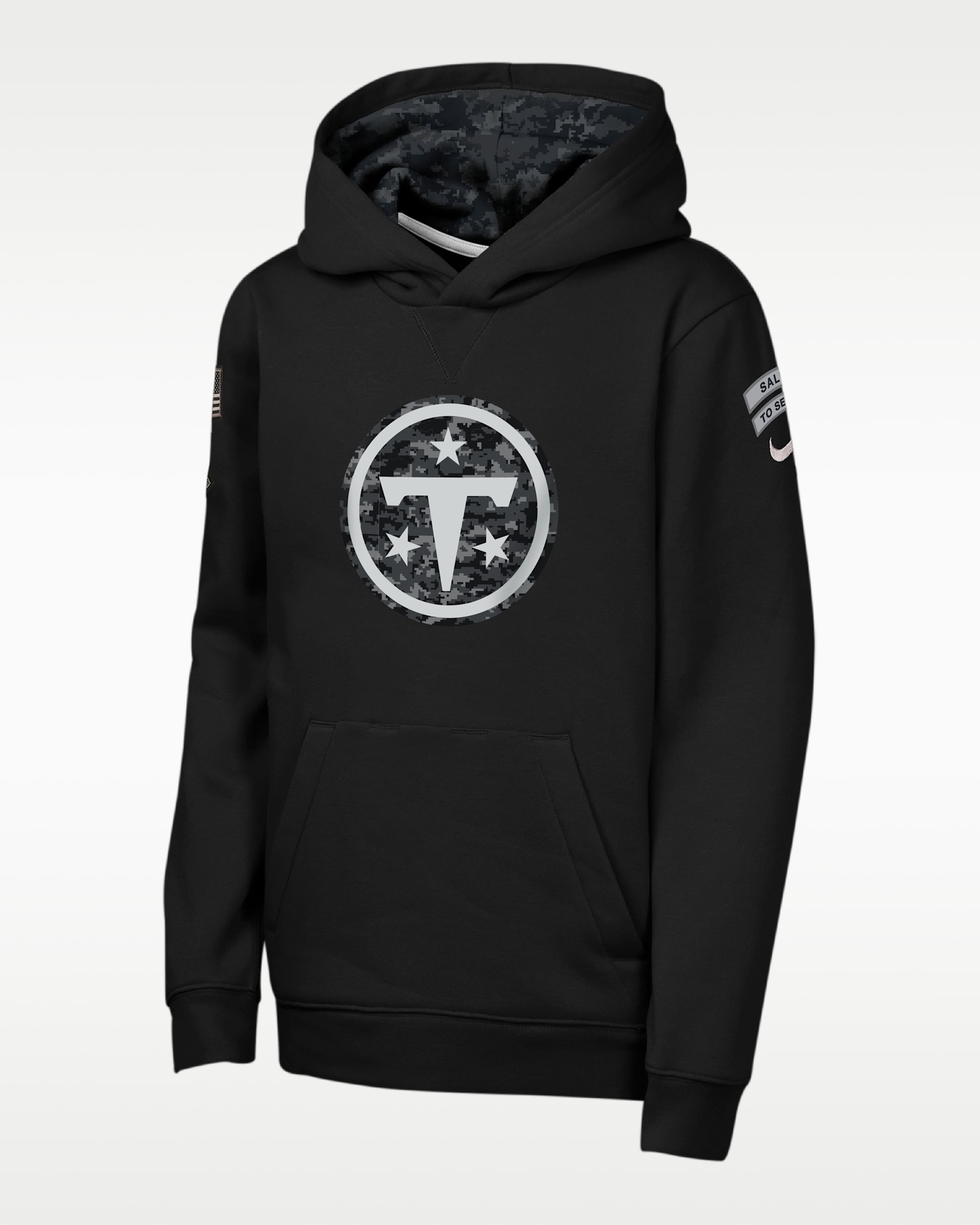 Sudadera con gorro sin cierre Nike de la NFL para niños talla grande Tennessee Titans Salute to Service Sideline Club - Negro