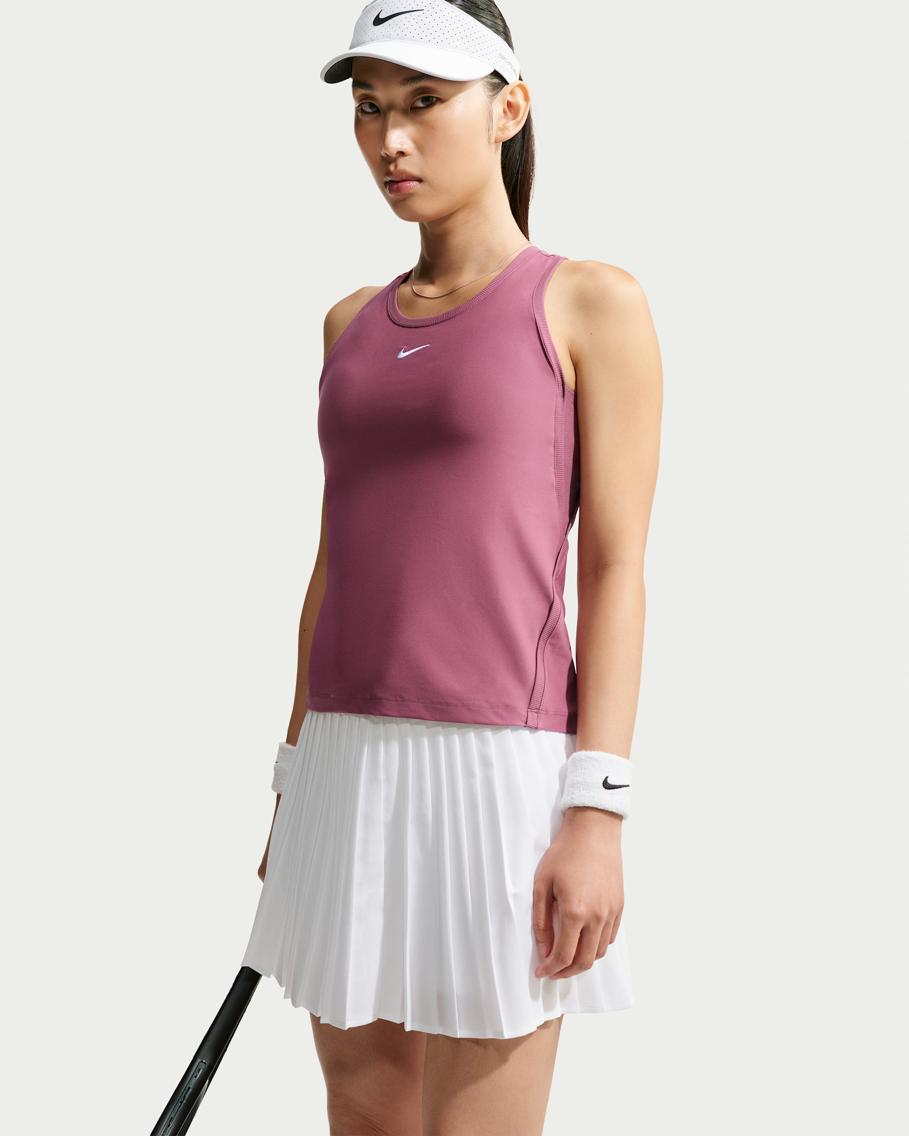 Débardeur de tennis Dri-FIT Nike Victory pour femme - Pink Smoke/Blanc