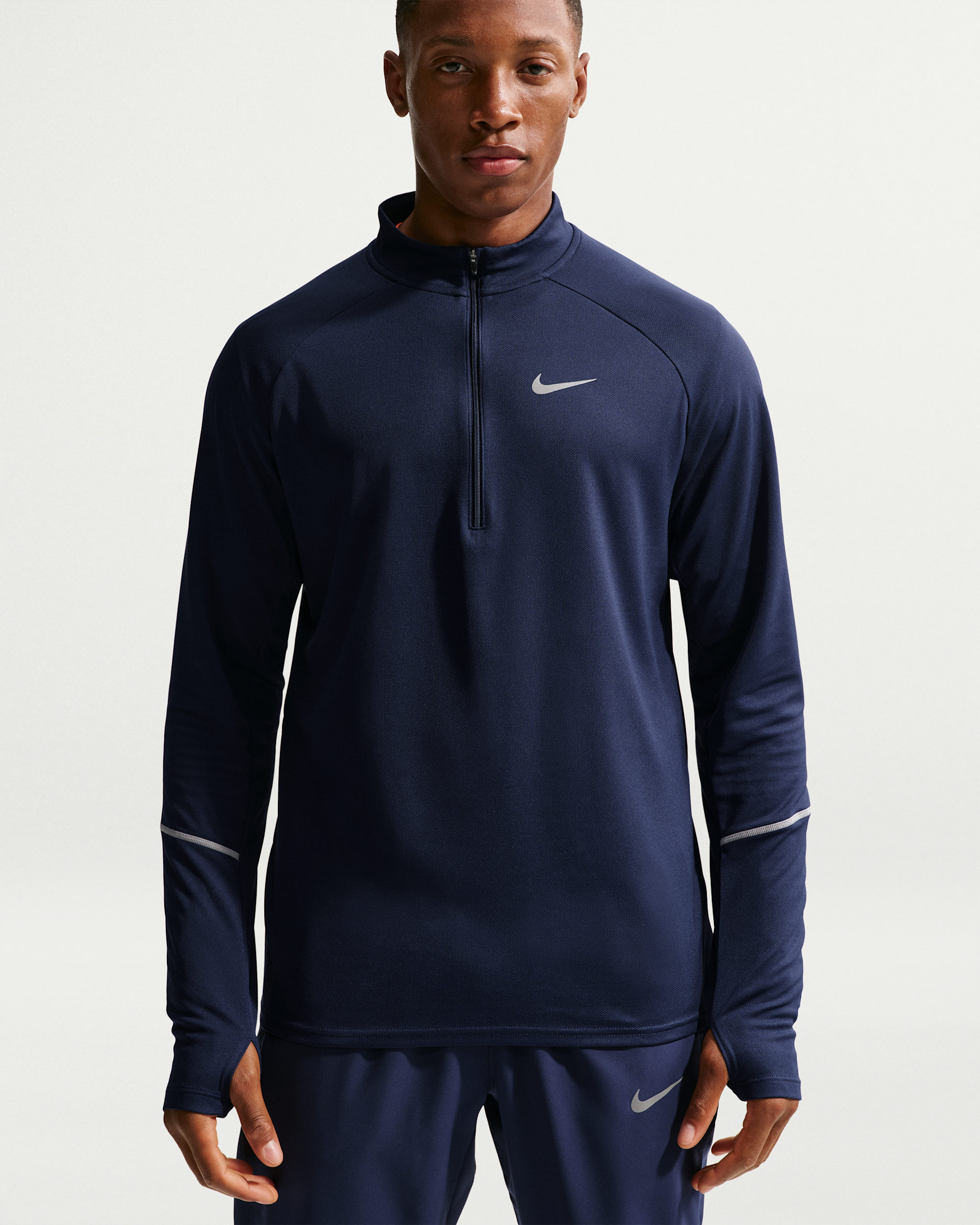 Nike Miler Men's Dri-FIT UV Protection 1/2-Zip Running Top - Midnight Navy/Obsidian