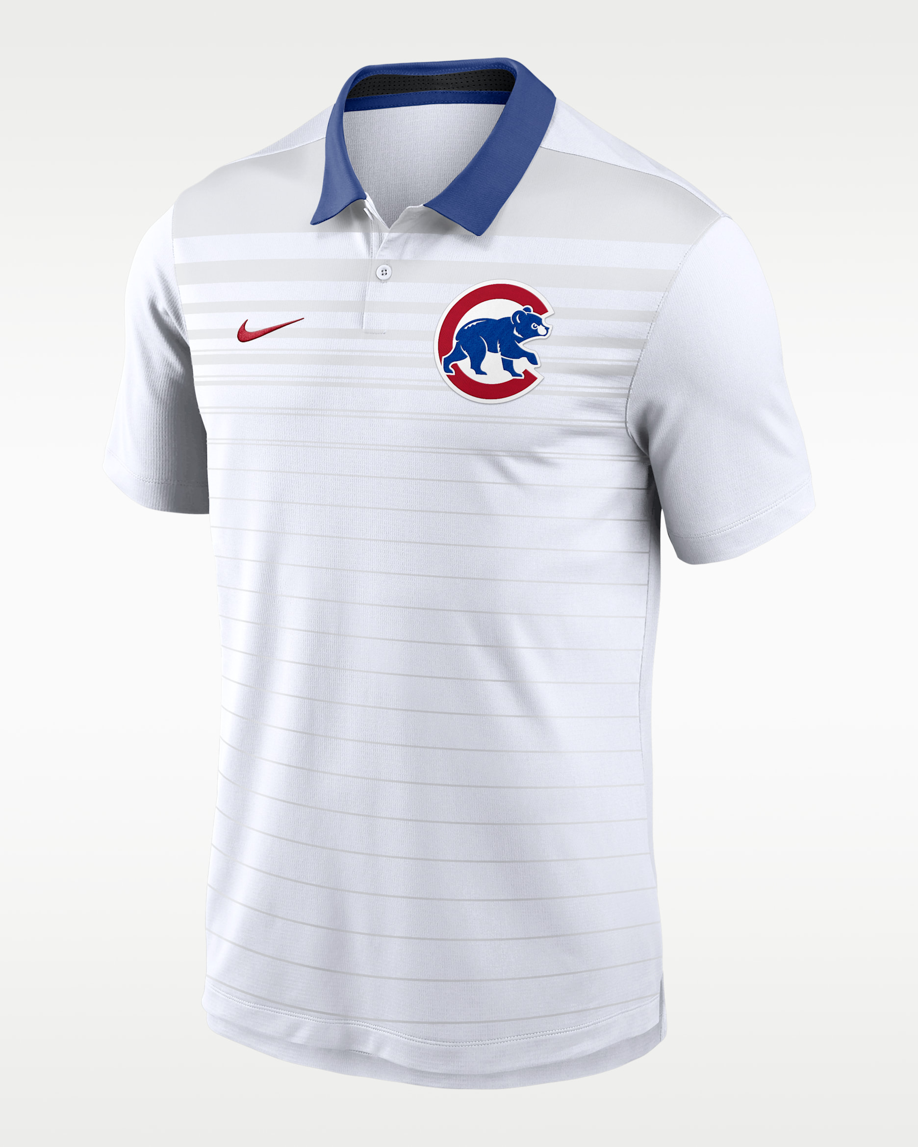 Chicago Cubs Striped Vapor Men's Nike Dri-FIT MLB Polo - White/Royal