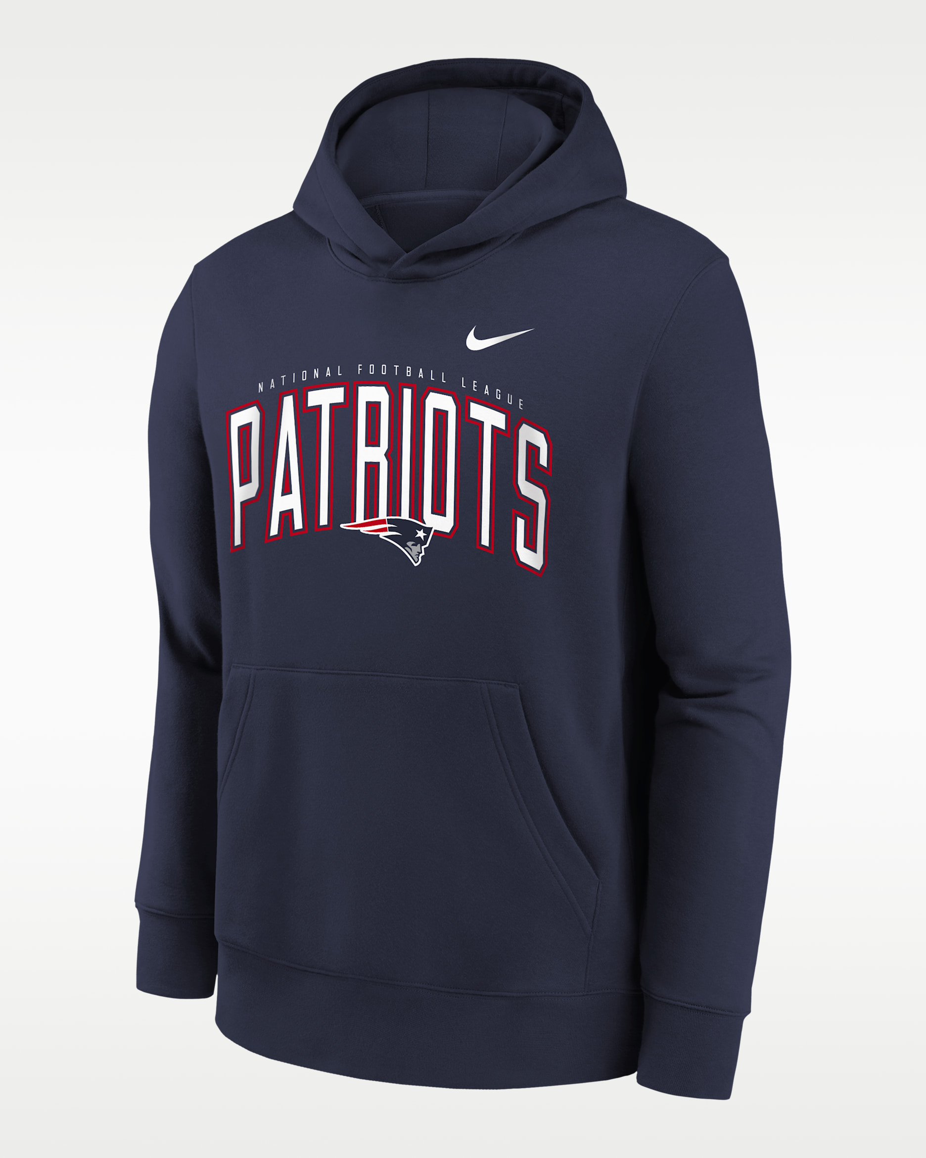New England Patriots Essentials Club Logo Arch Big Kids' Nike NFL Pullover Crew - College Navy