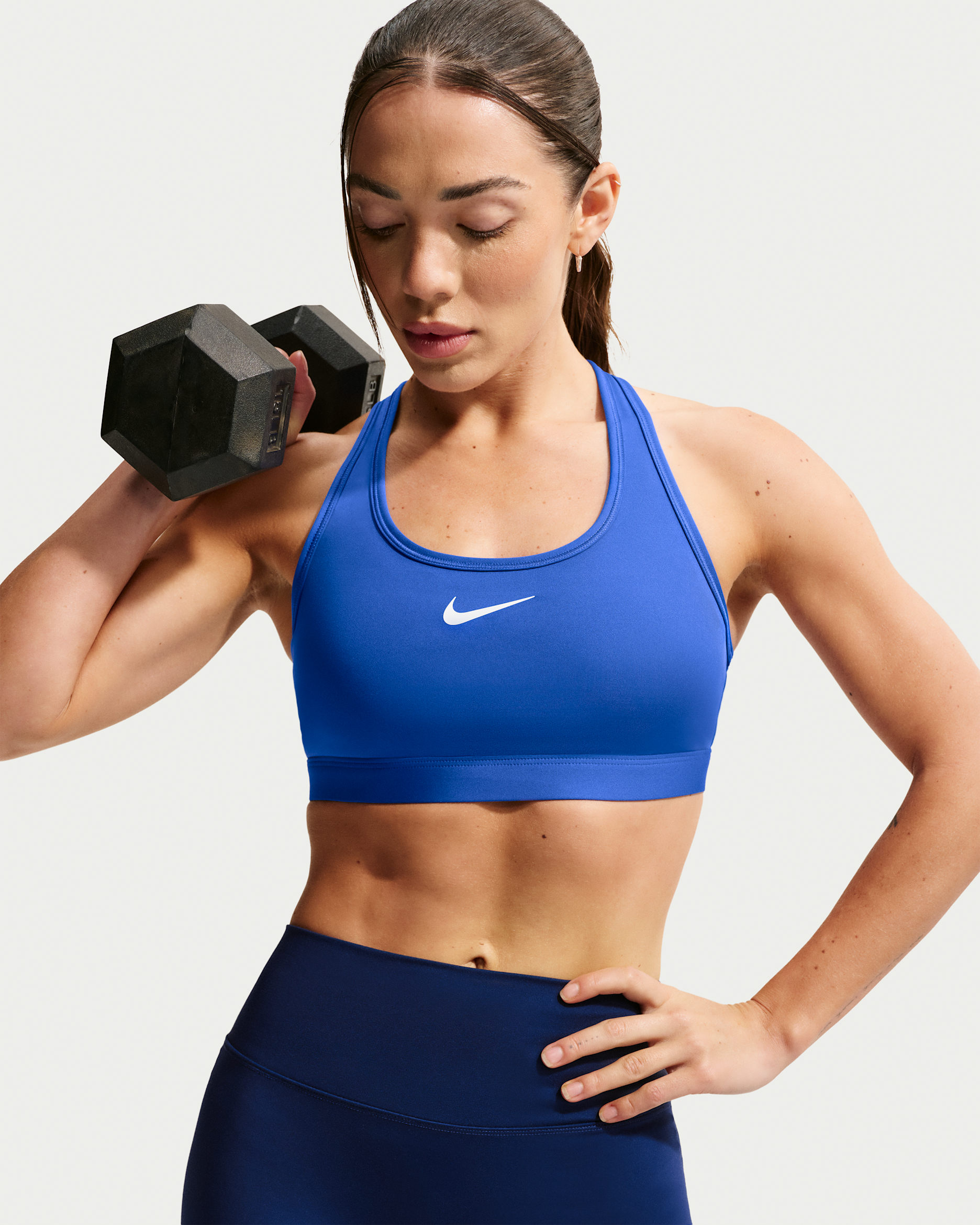 Nike Swoosh Medium Support Women's Padded Sports Bra - Hyper Royal/White