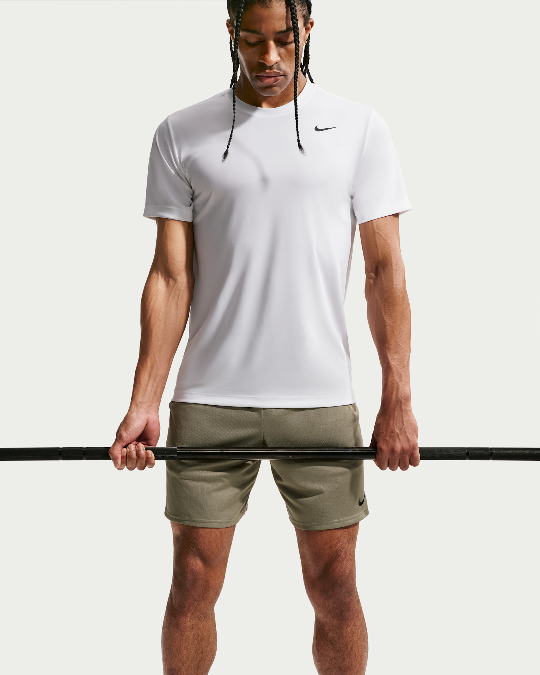 T-shirt de training Nike Dri-FIT pour homme - Blanc/Noir