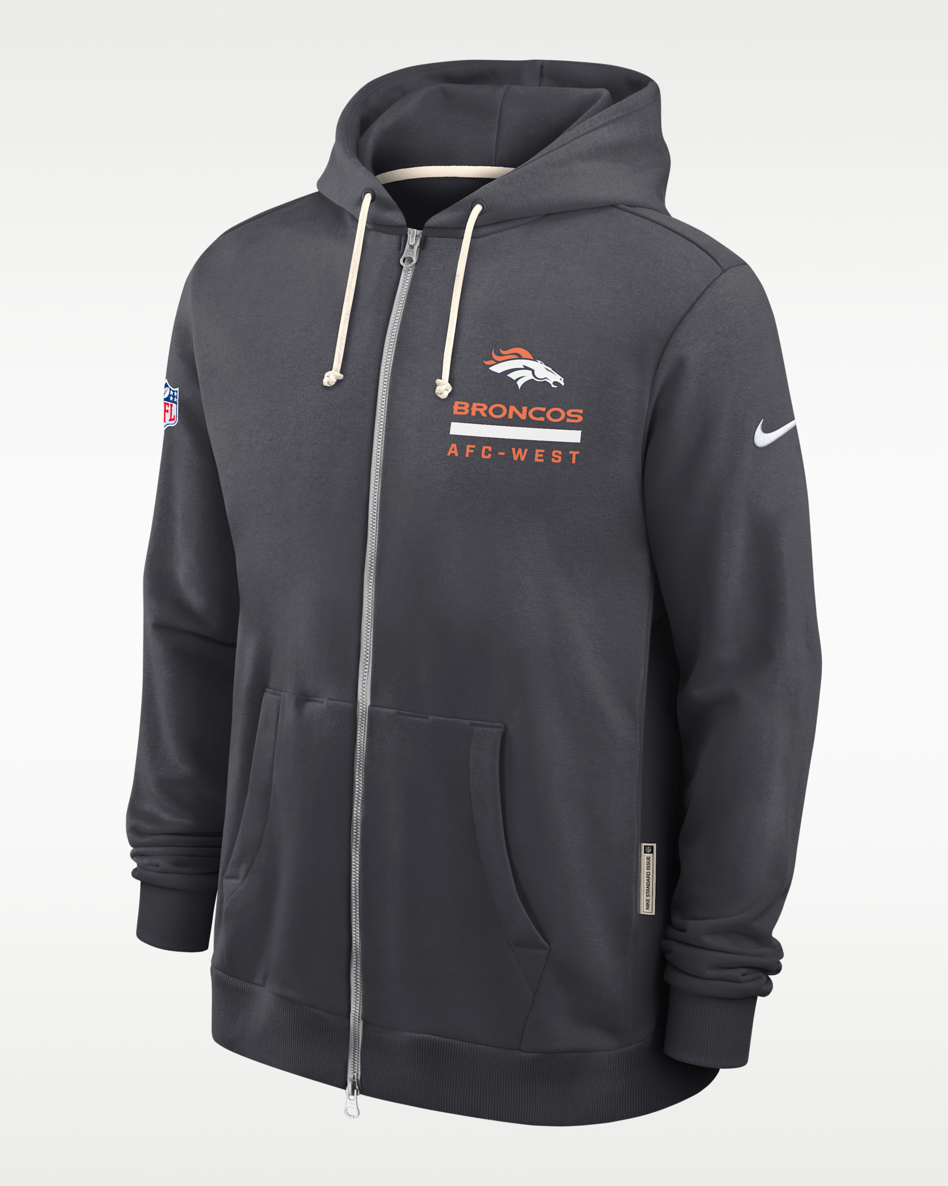 Denver Broncos Utility Player Sideline Men's Nike Dri-FIT NFL Full-Zip Hoodie - Anthracite