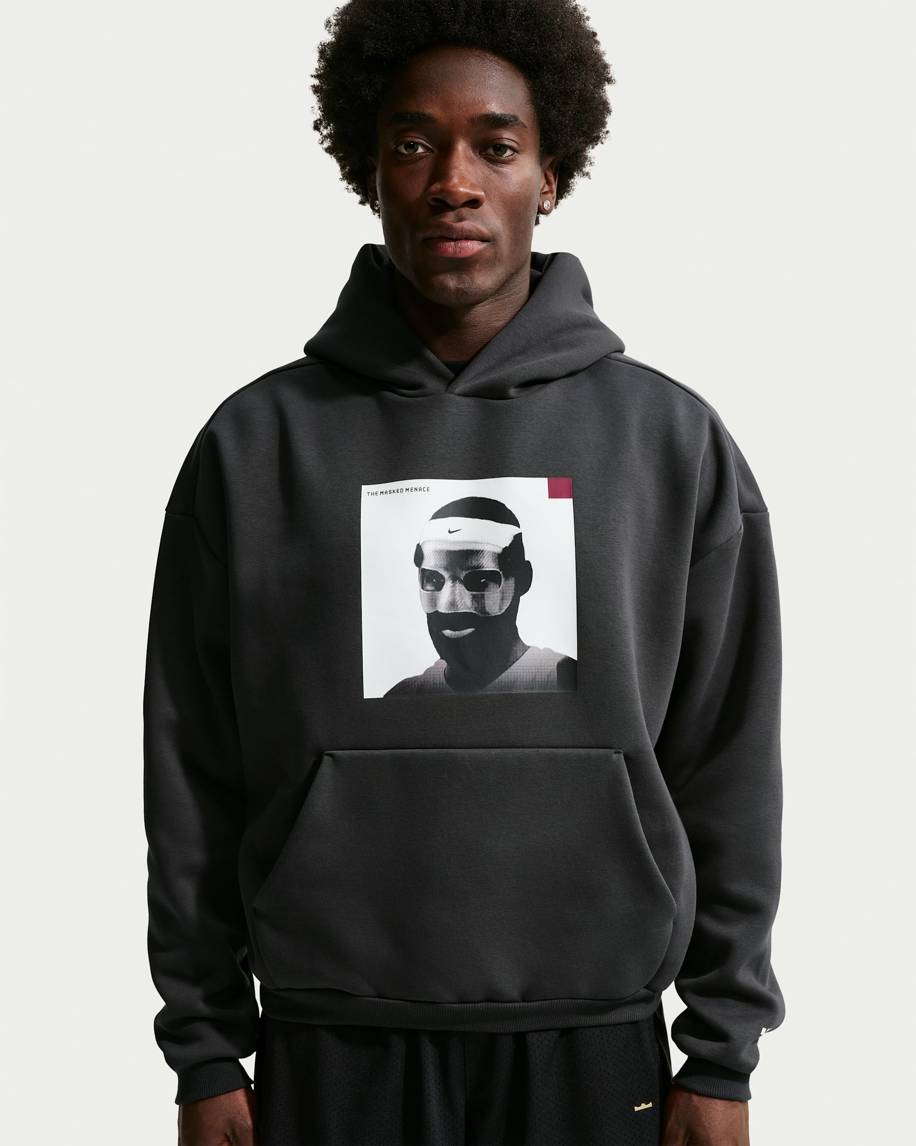 Sudadera con gorro de básquetbol Therma-FIT para hombre LeBron “Masked Menace” - Sombrío apagado