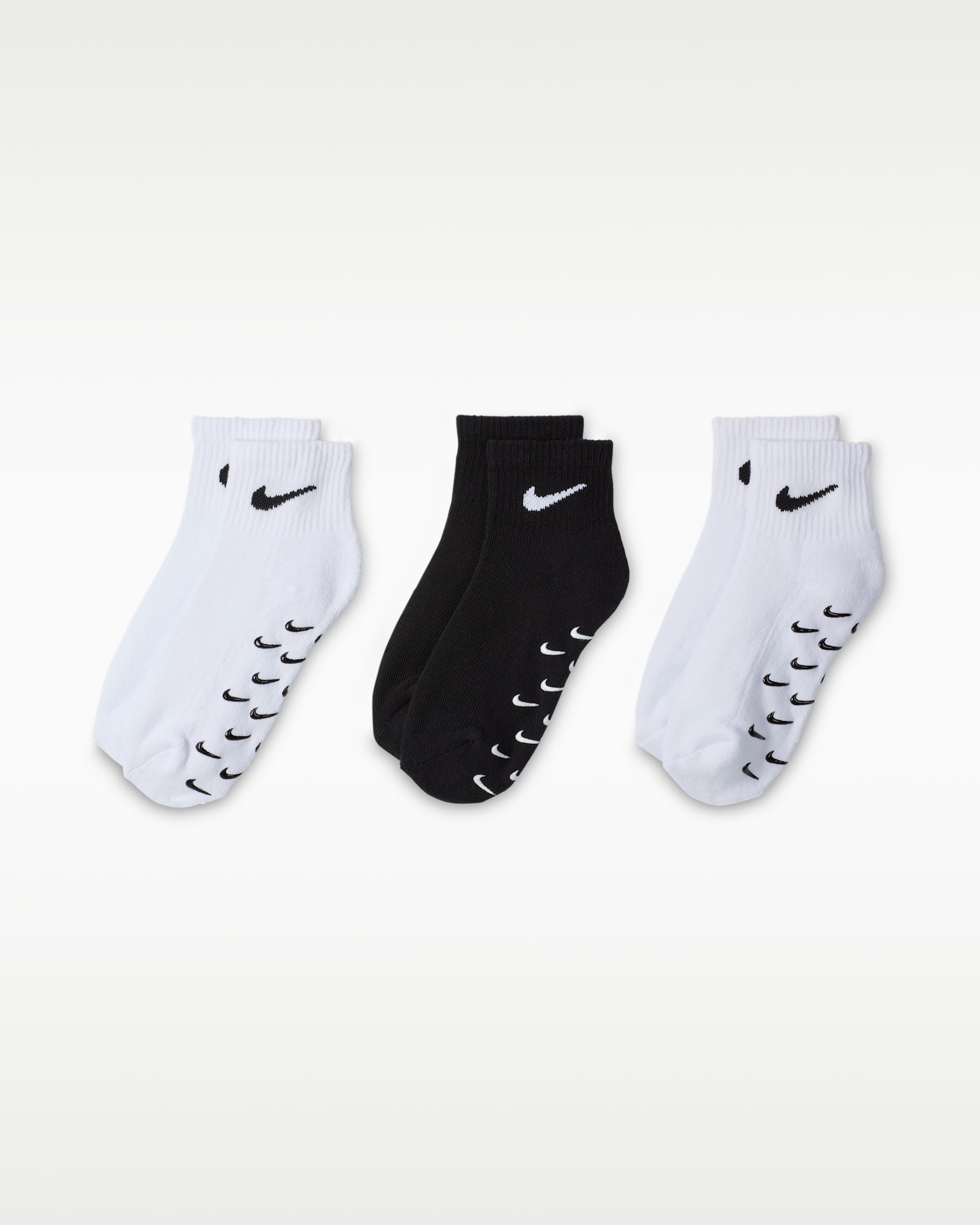 Calcetines antideslizantes para niños talla pequeña Nike (3 pares) - Blanco