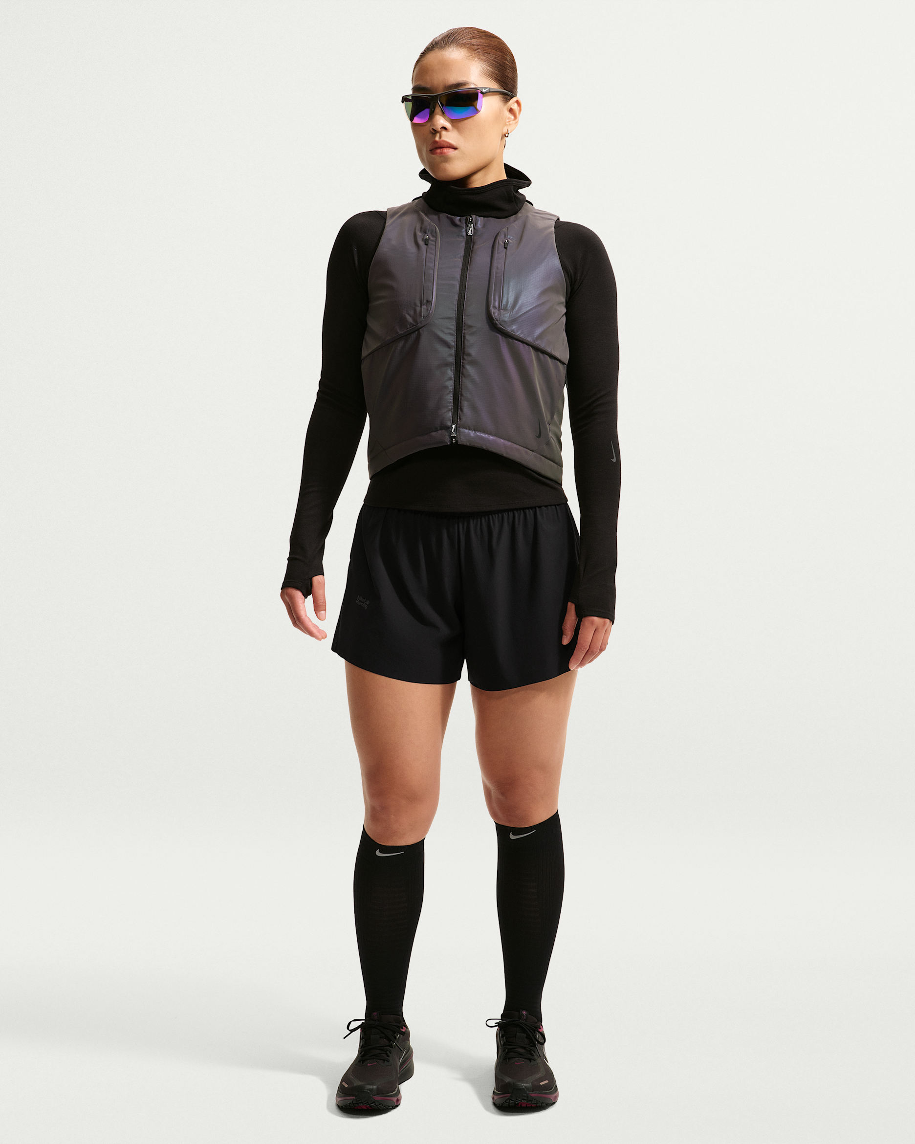 NikeLab | Running Women's 10cm (approx.) Brief-Lined Shorts - Black/Black/White/Black
