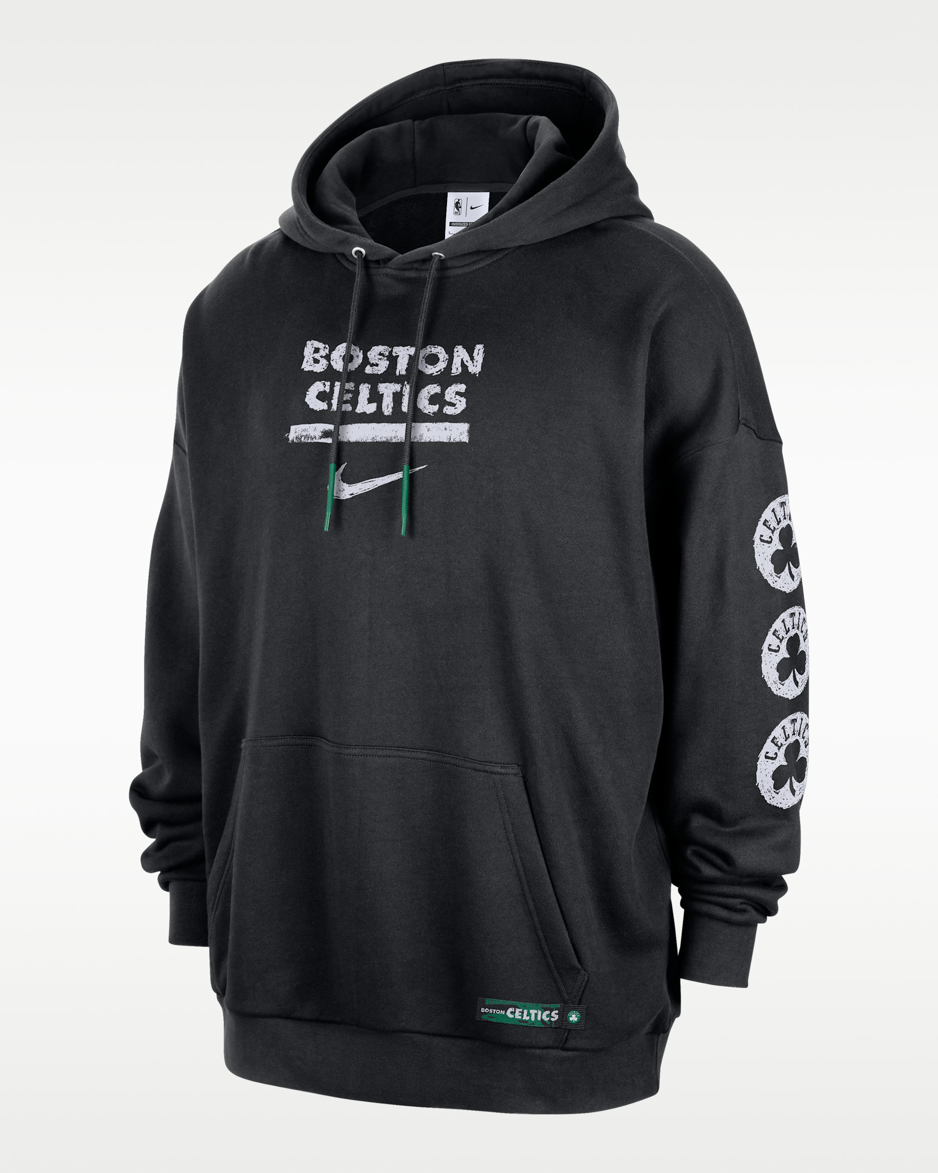 Boston Celtics Courtside Men's Jordan NBA Club Premium Pullover Hoodie - Black/Clover