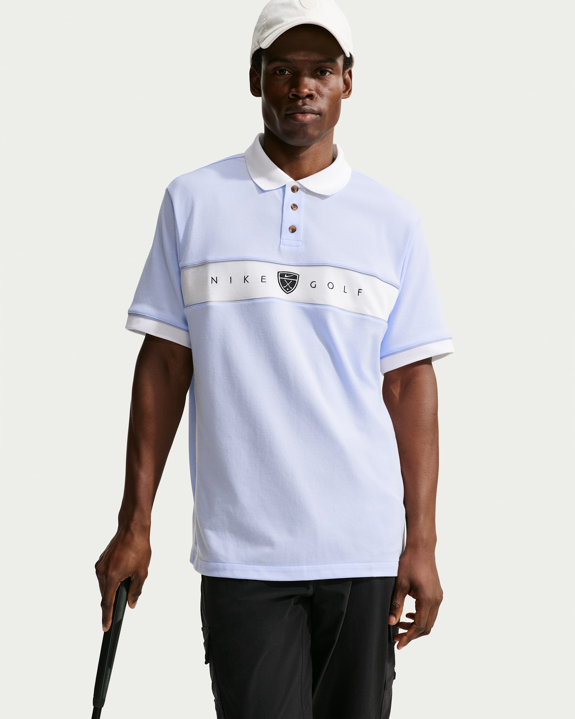Polo de golf Dri-FIT con paneles de ajuste holgado para hombre Nike Fairway Fresh - Morado muy pálido/Blanco/Gris lobo/Negro
