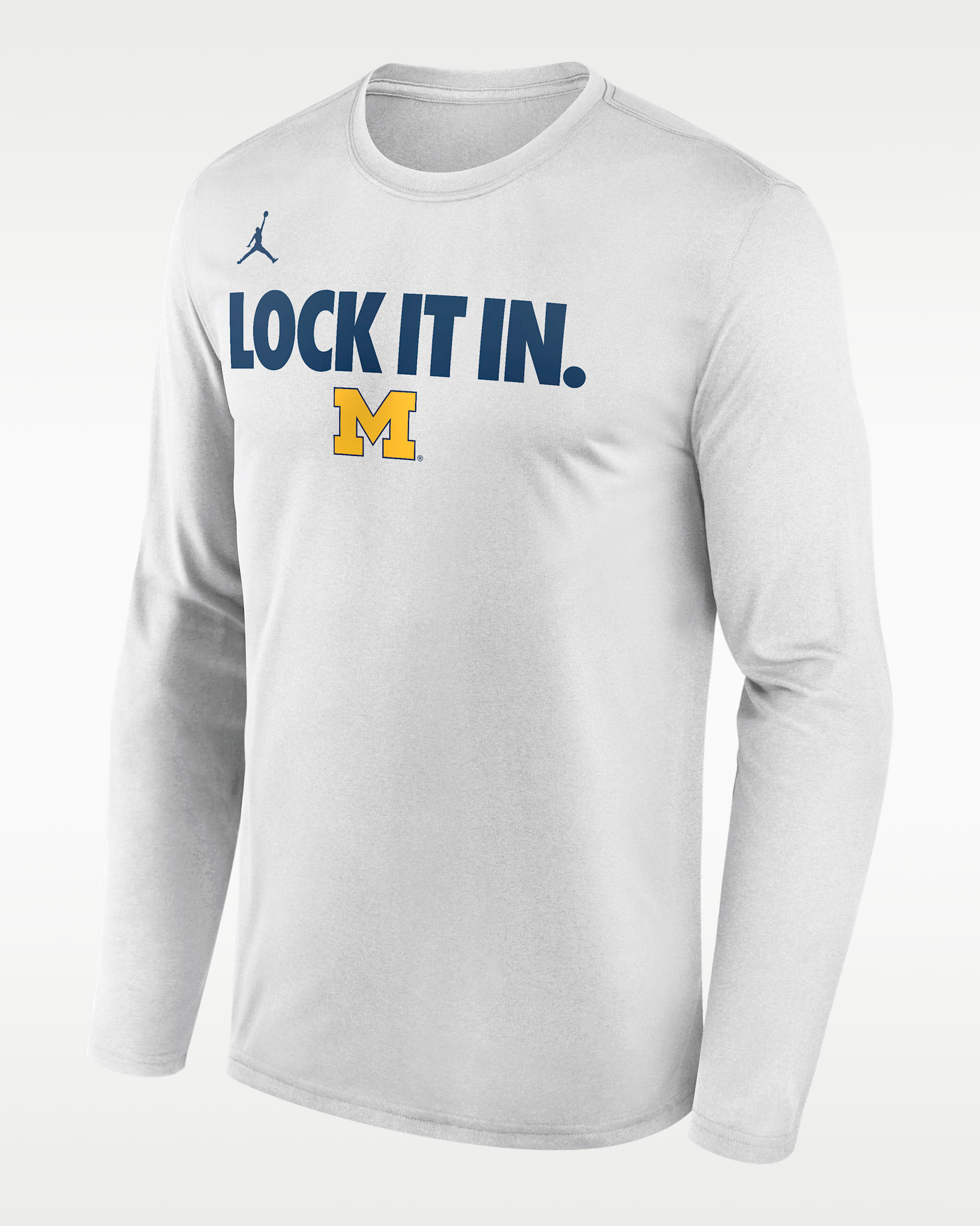 Michigan 2026 On-Court Bench Men's Nike Dri-FIT College Long-Sleeve T-Shirt - White