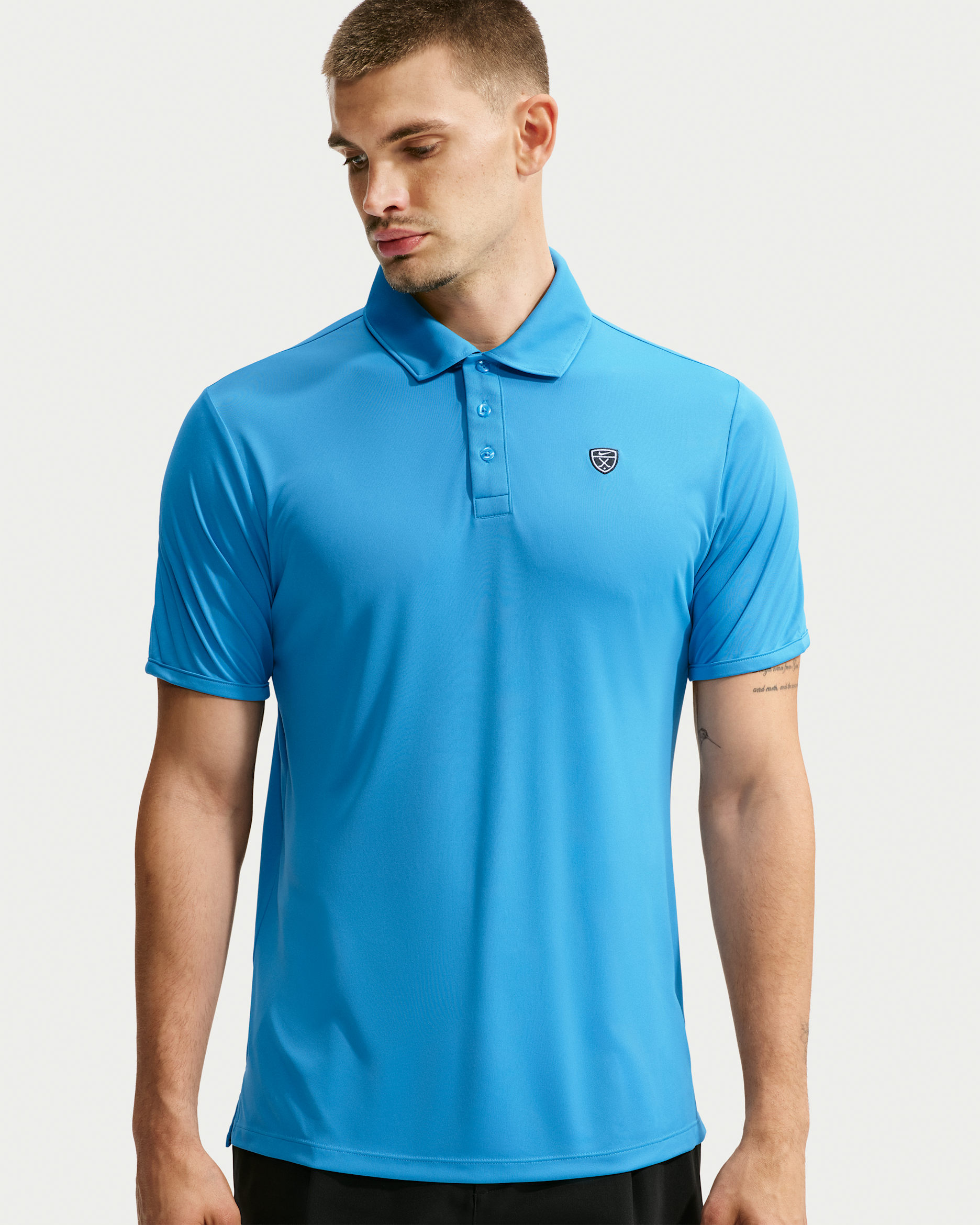 Nike Par Dri-FIT golfpolo met logo op de borst voor heren - Aurora Blue/Wit