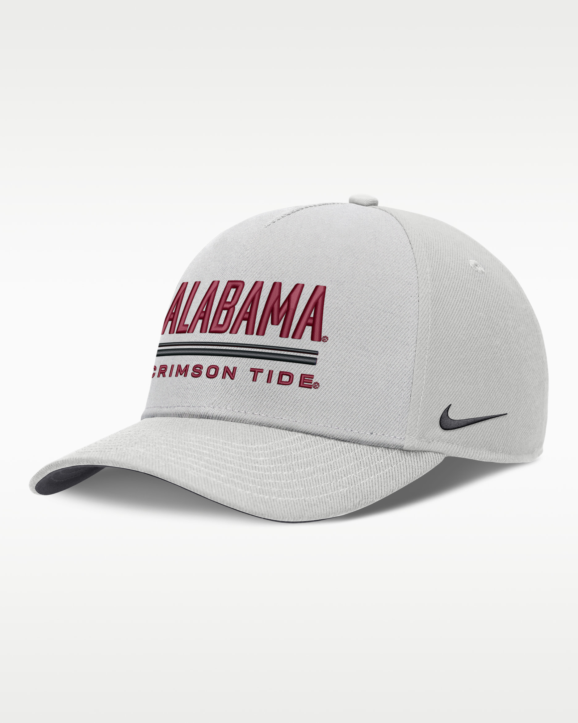 Gorra universitaria Nike Dri-FIT ajustable para hombre Alabama Sideline Practice Rise - Gris