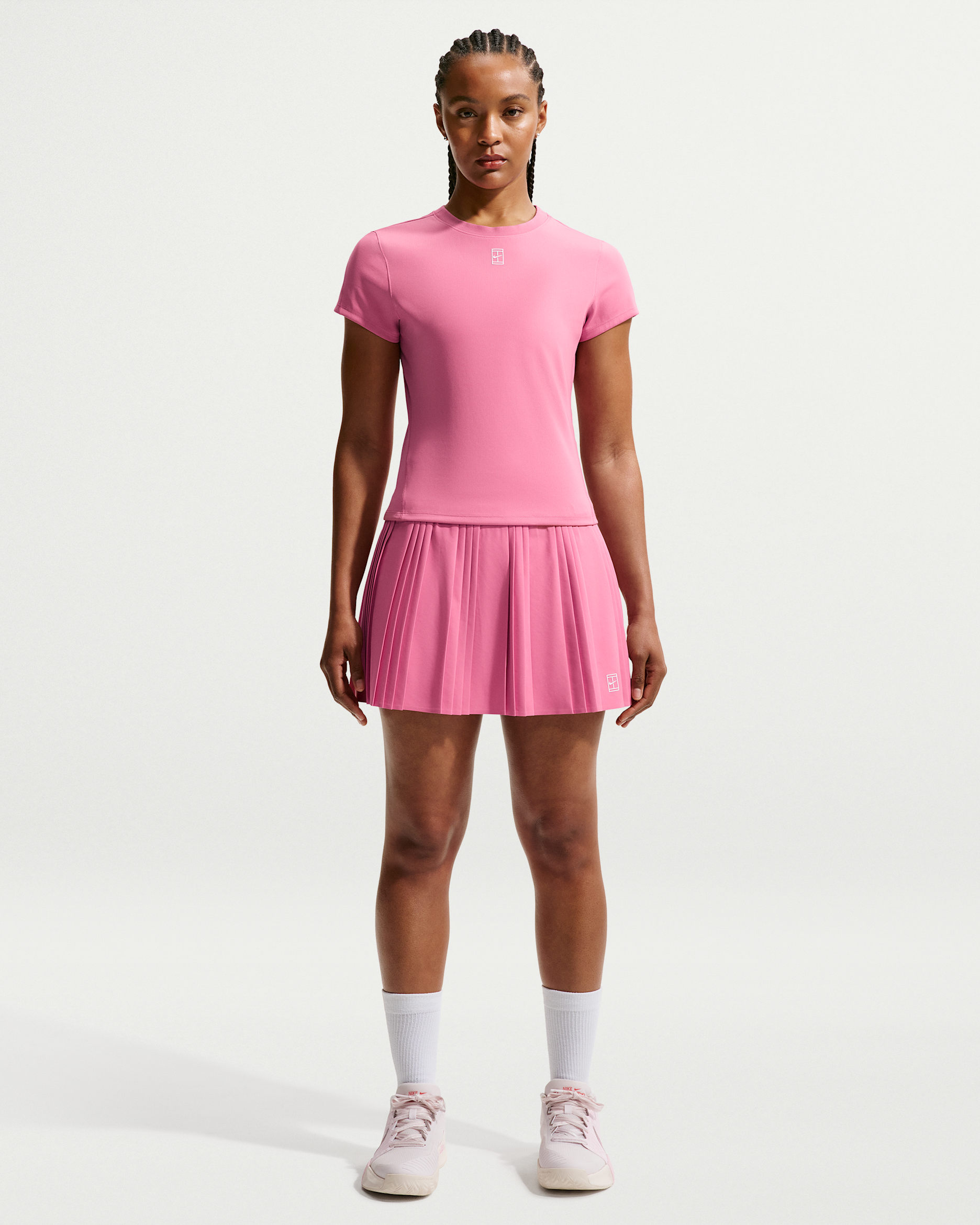 NikeCourt Advantage Women's Dri-FIT Pleated Tennis Skirt - Peony/White