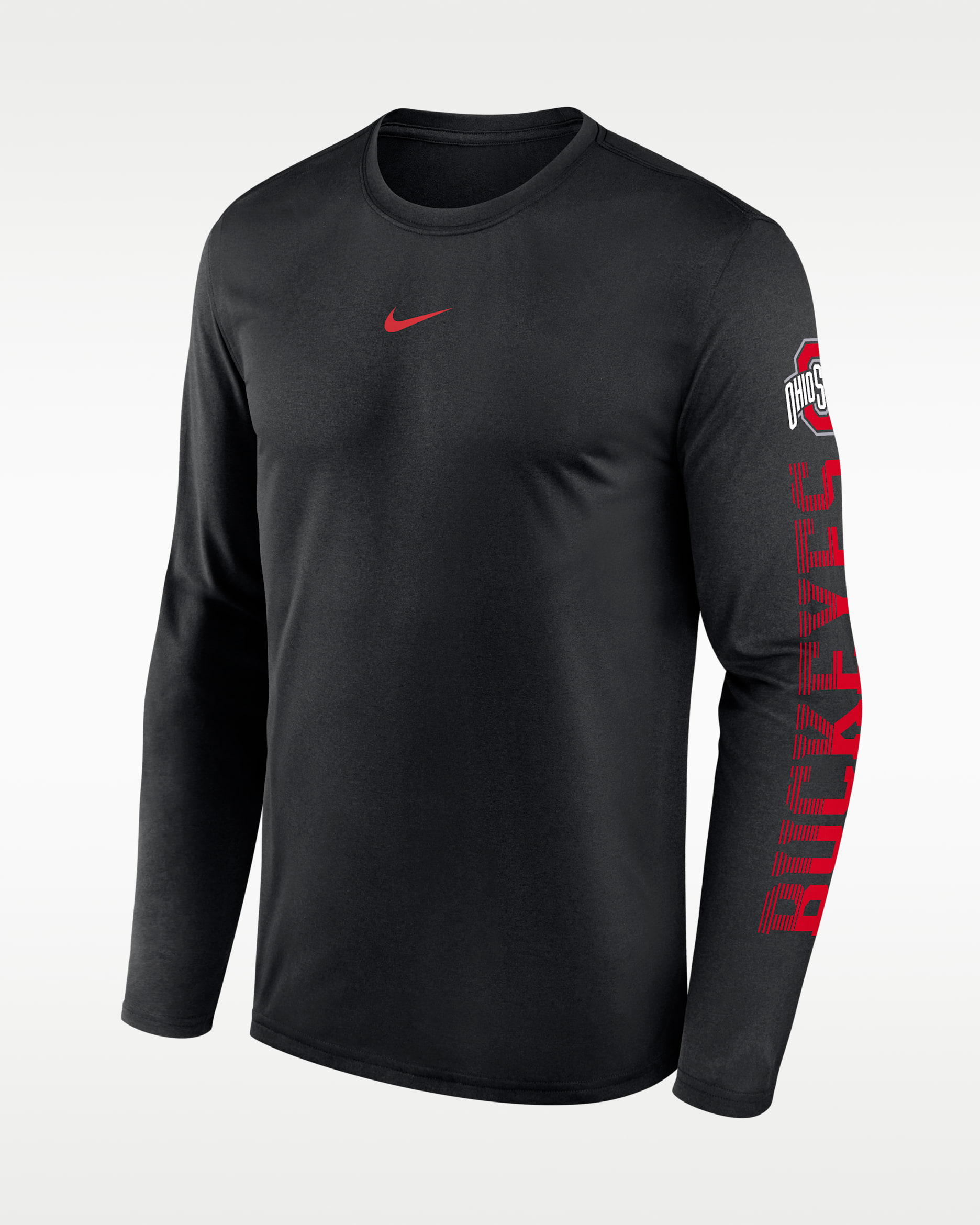 Playera de manga larga universitaria Nike Dri-FIT para hombre Ohio State Primetime Stack Legend - Negro