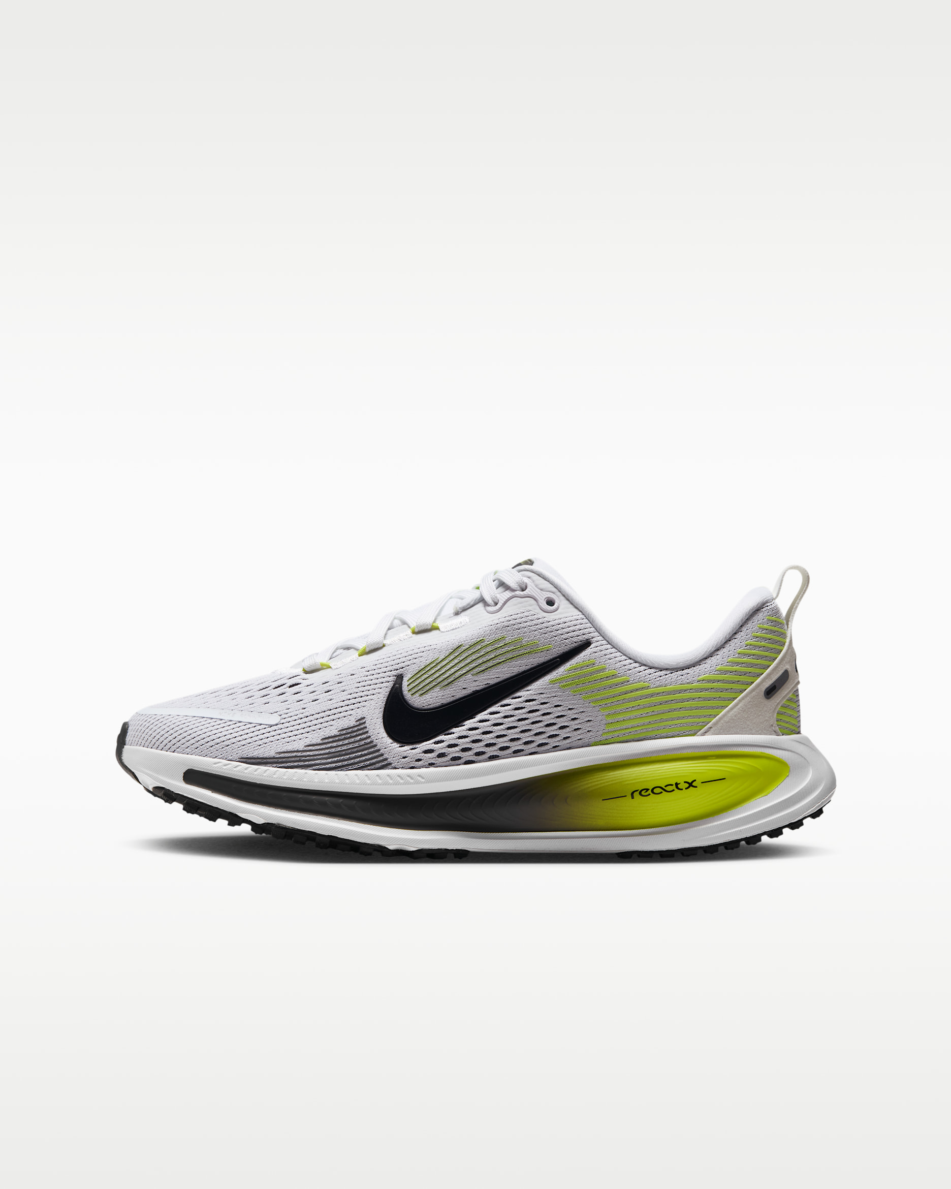 Nike Vomero 18 Big Kids' Road Running Shoes - White/Lemon Venom/Dark Grey/Black