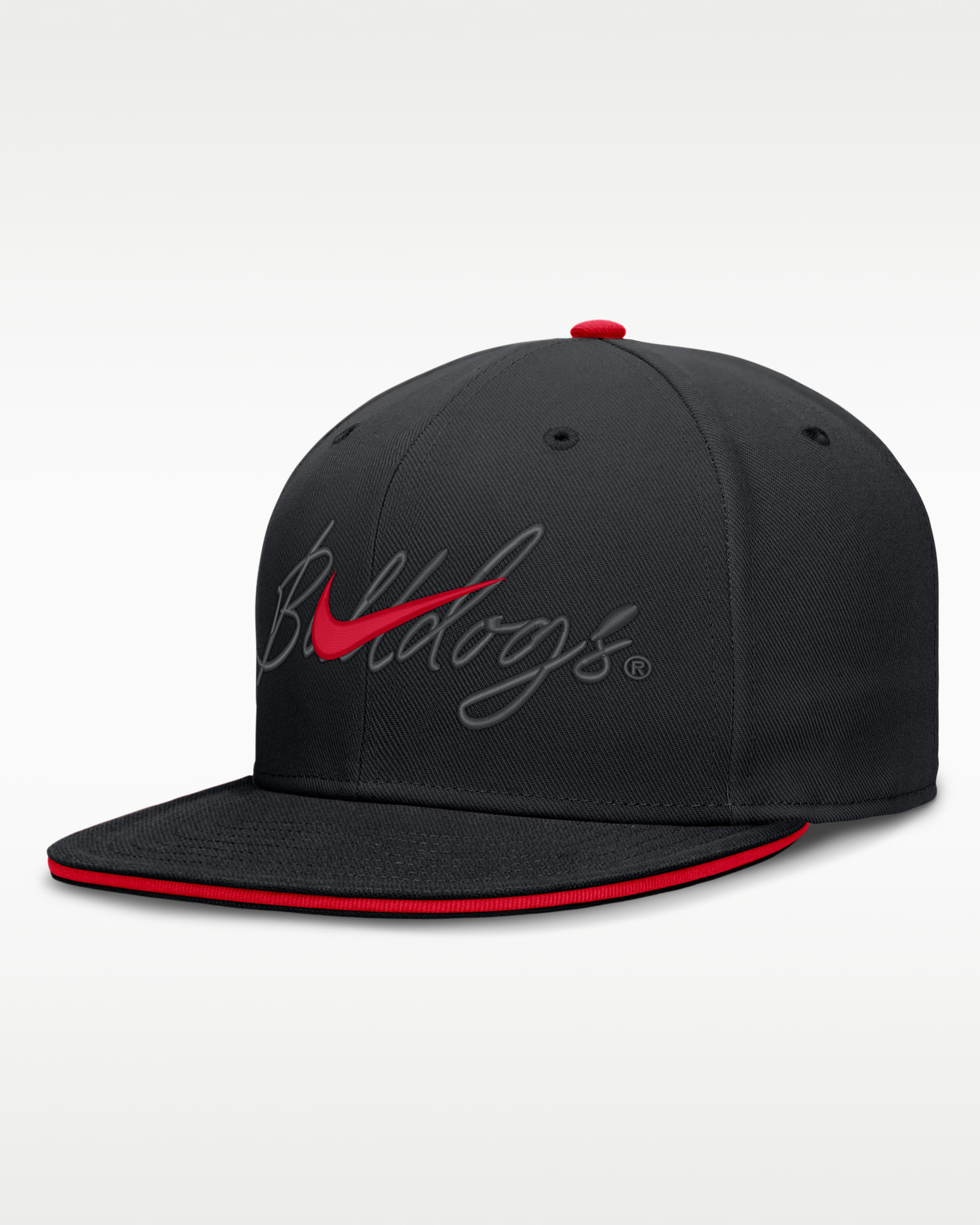 Gorra universitaria Nike Dri-FIT ajustada para hombre Georgia Pro - Negro