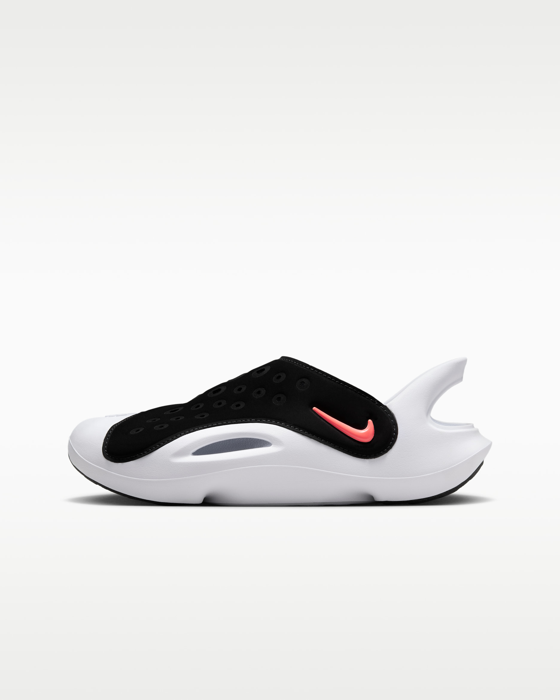 Nike Aqua Swoosh Big Kids' Sandals - Black/Green Strike/White/Hyper Orange